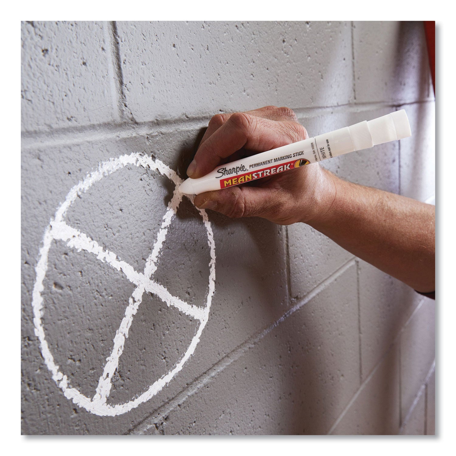 Sharpie Mean Streak Permanent Marking Stick - Broad Bullet Marker Point - White Ink - 1 Each