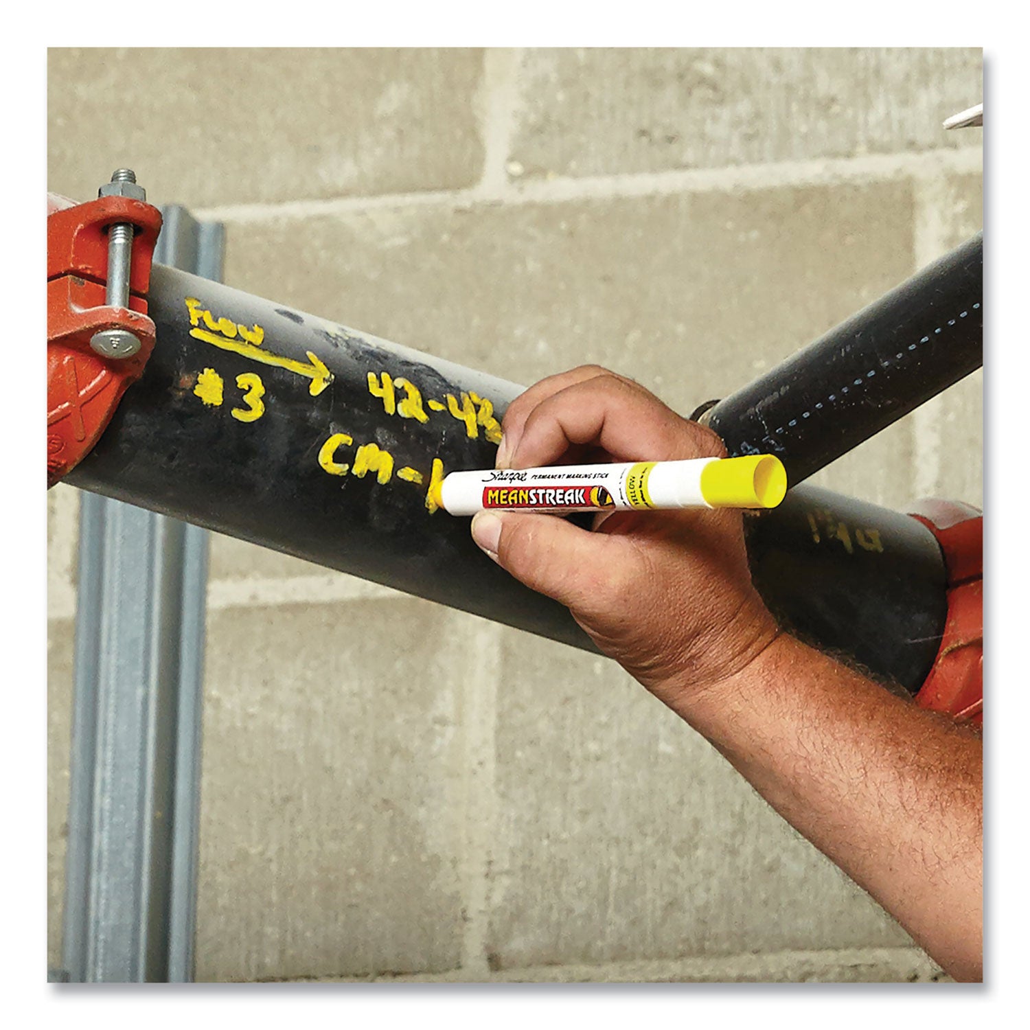 Sharpie Mean Streak Permanent Marking Stick - Broad Bullet Marker Point - Yellow Ink - 1 Each