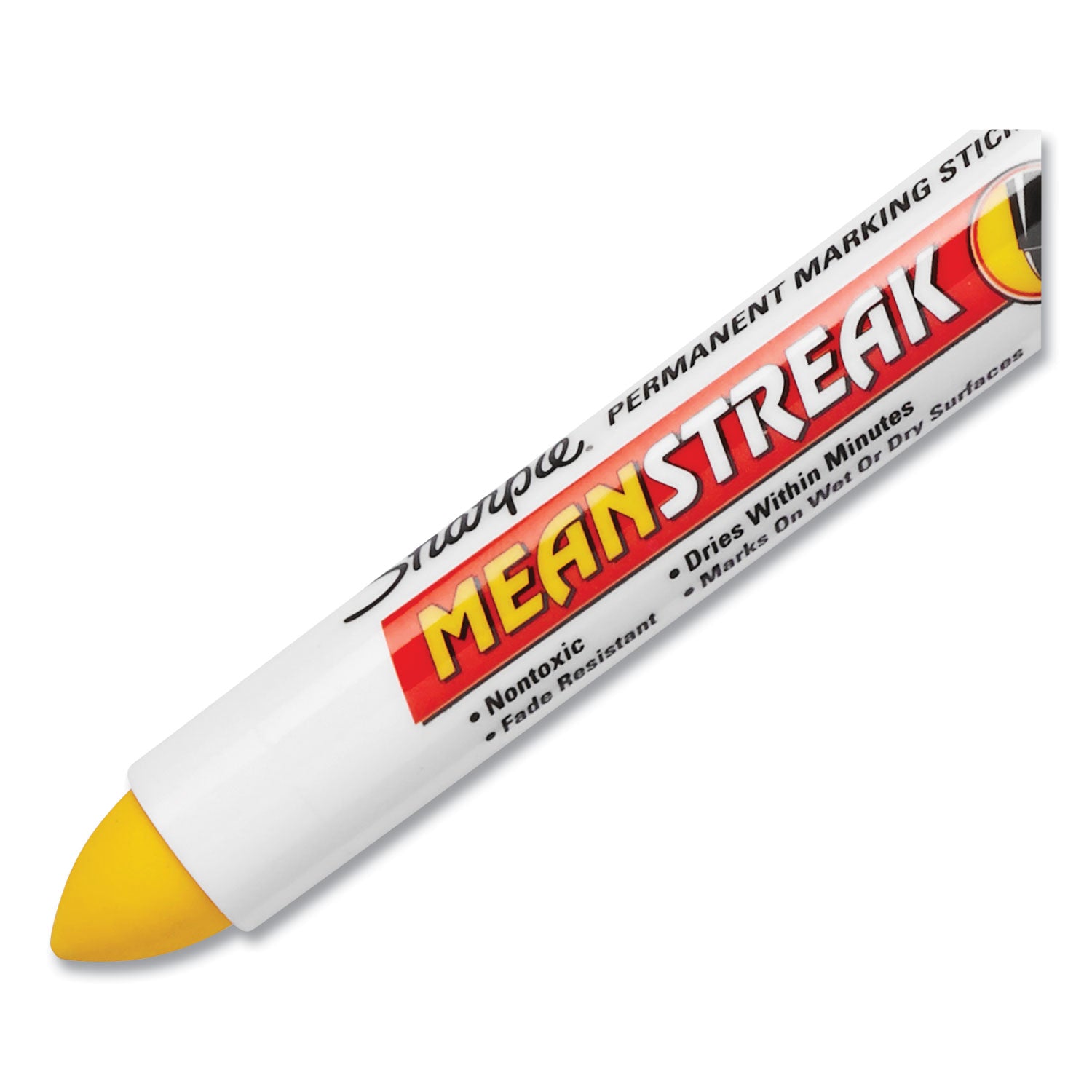 Sharpie Mean Streak Permanent Marking Stick - Broad Bullet Marker Point - Yellow Ink - 1 Each