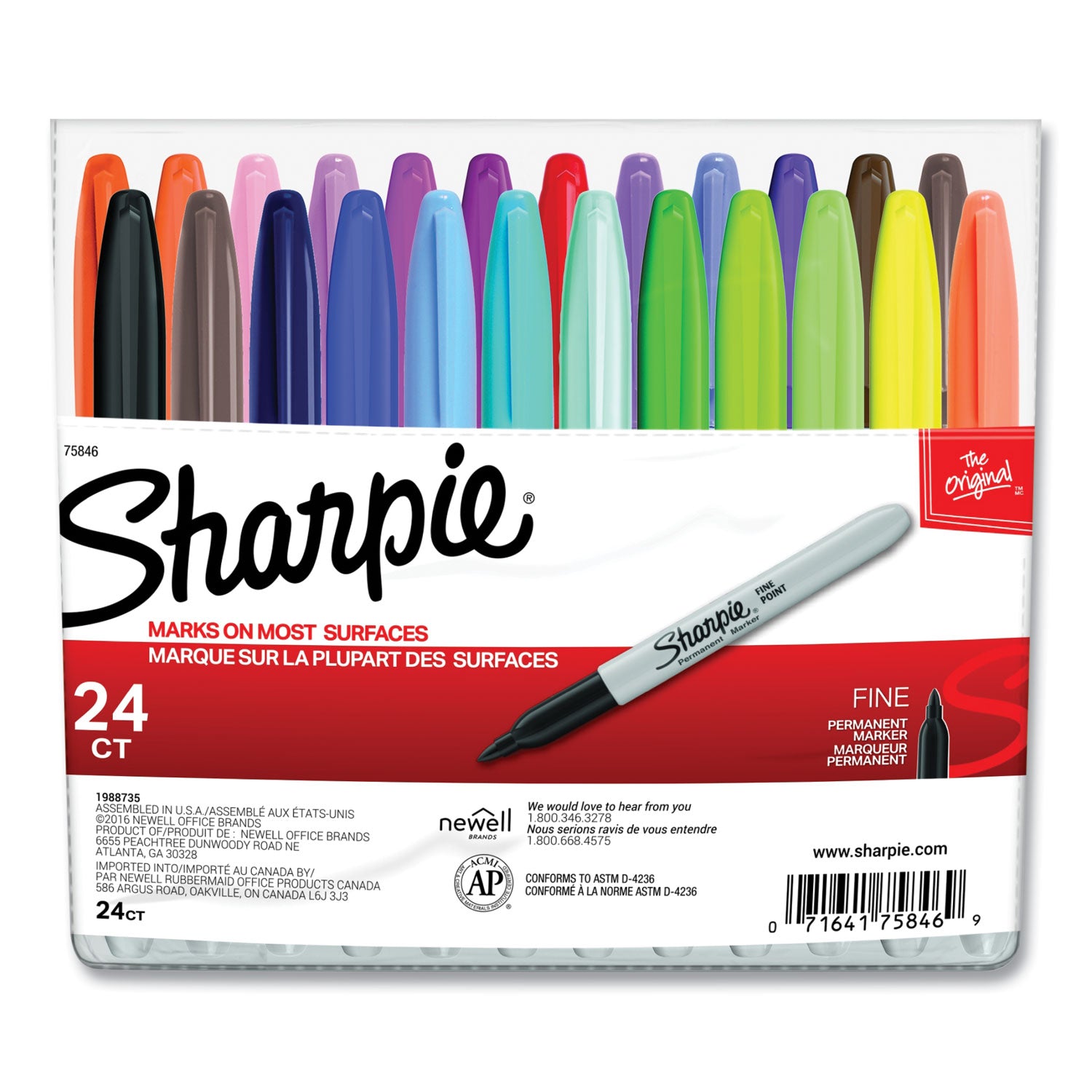 Fine Point Markers, Assorted Colors, Pack of 24