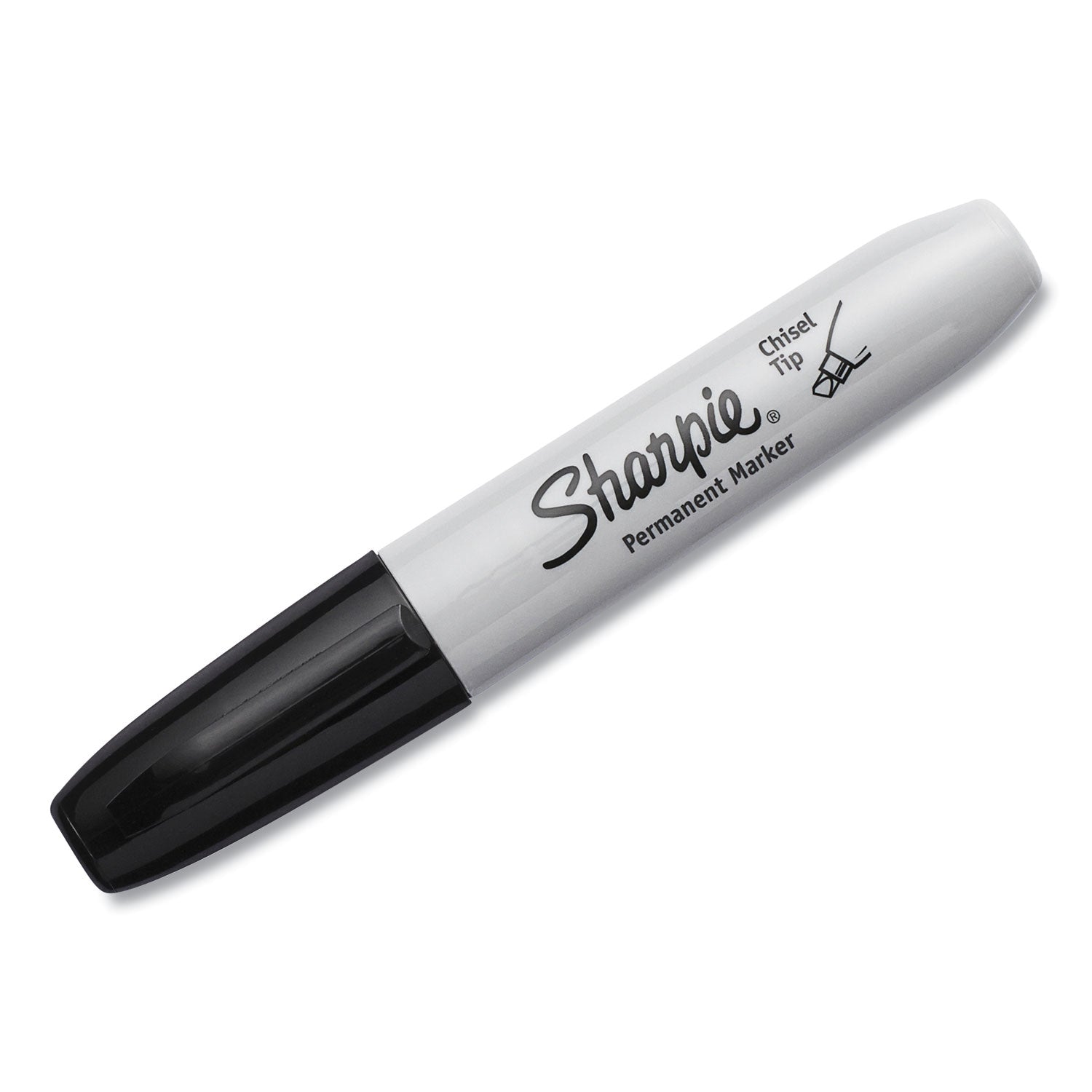 Sharpie Large Barrel Permanent Markers - Wide Chisel Marker Point - Black Ink - Alcohol Based - 1 Dozen