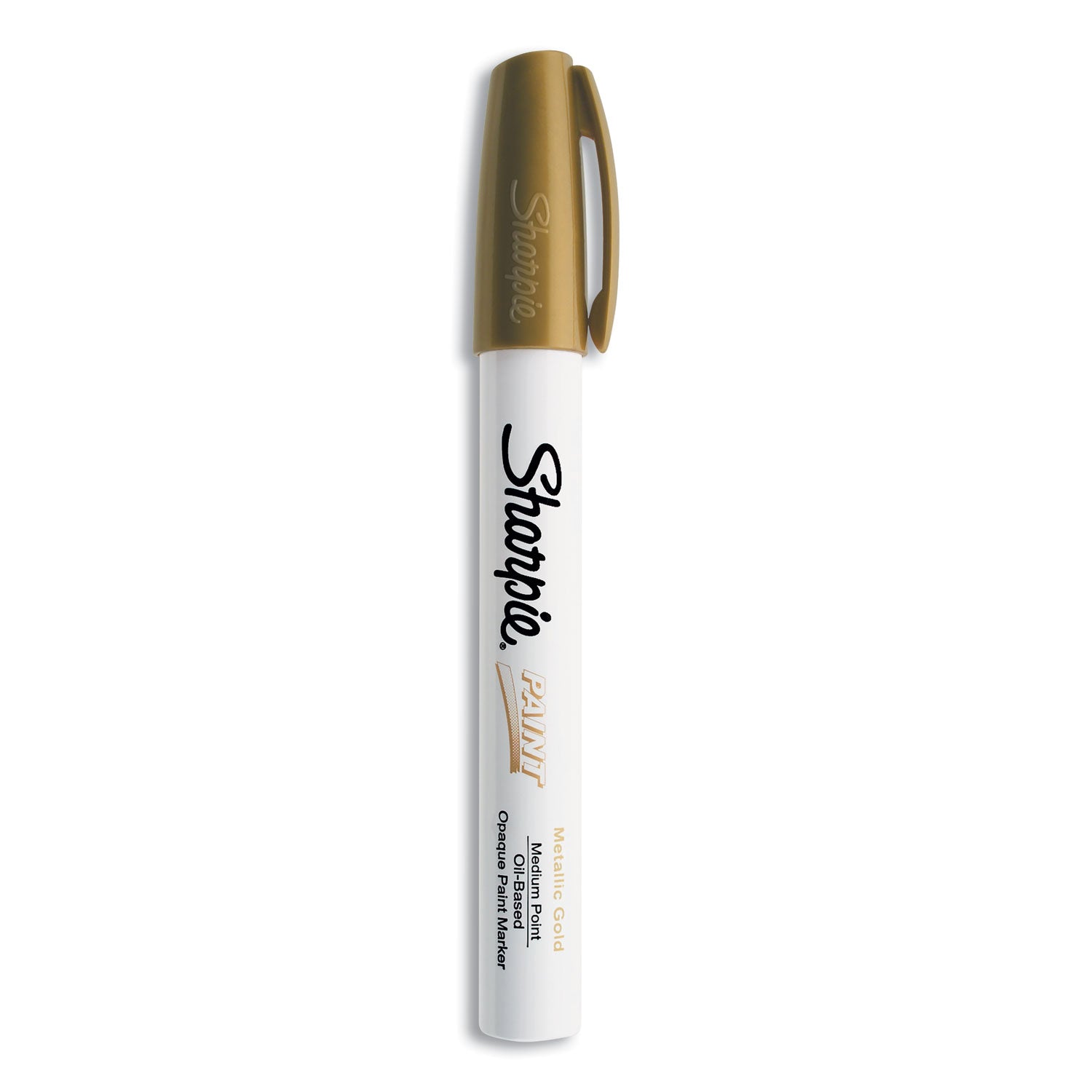 Sharpie Oil-Based Paint Marker - Medium Point - Medium Marker Point - Gold Ink - Oil Based - Gold Barrel - 1 Each