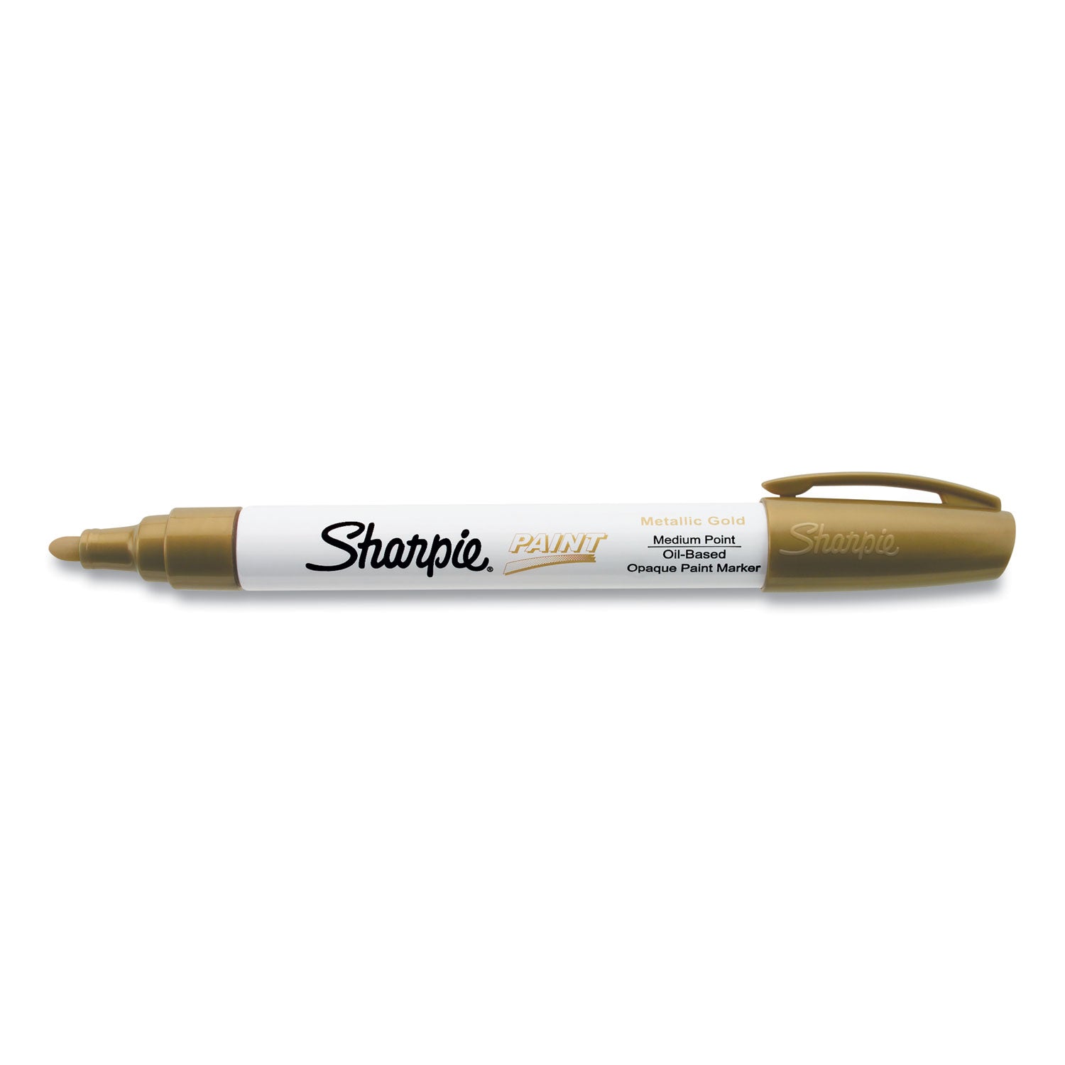 Sharpie Oil-Based Paint Marker - Medium Point - Medium Marker Point - Gold Ink - Oil Based - Gold Barrel - 1 Each
