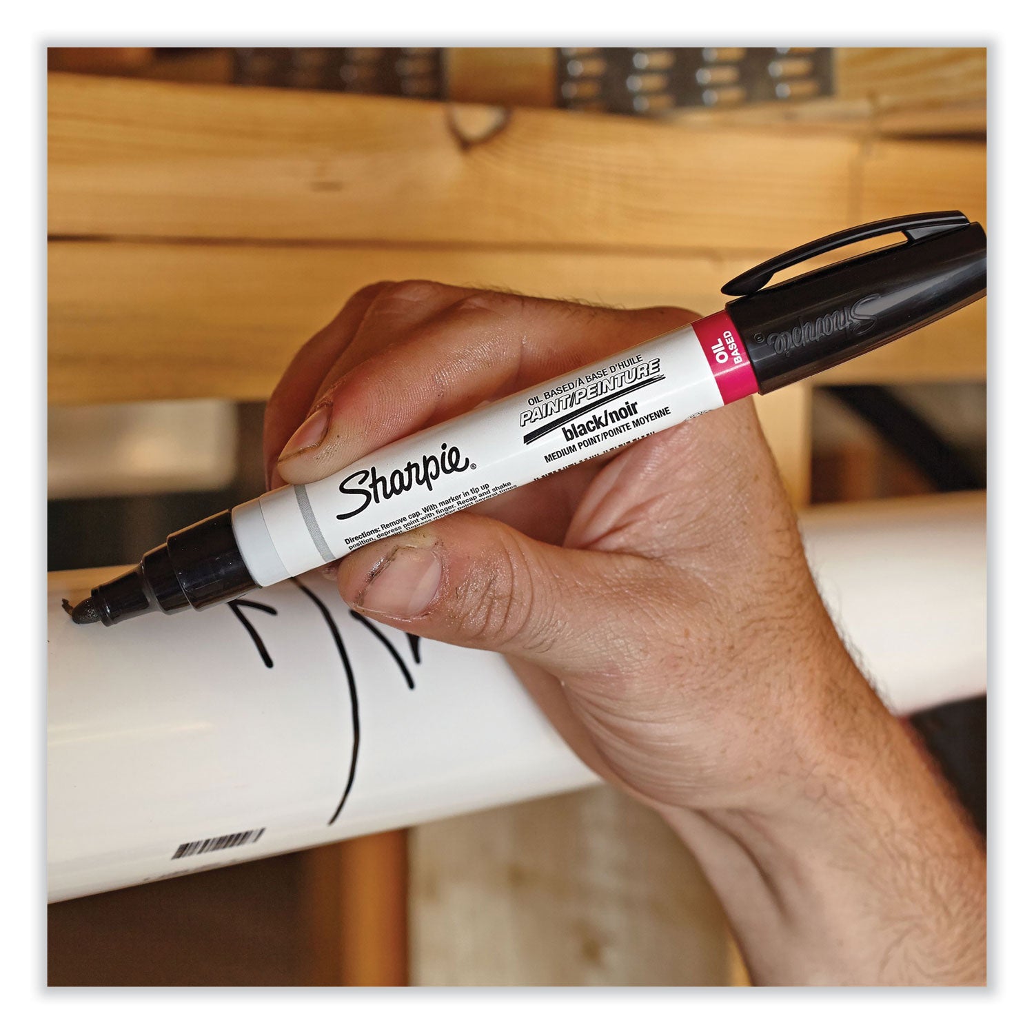 Sharpie Oil-Based Paint Marker - Medium Point - Medium Marker Point - Black Ink - Oil Based - 1 Each