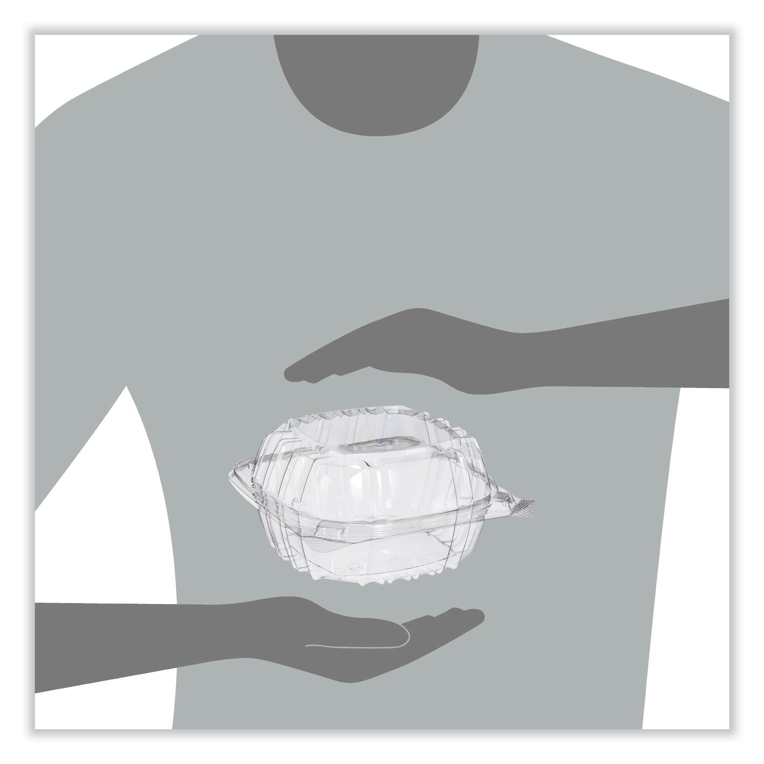 ClearSeal Hinged-Lid Plastic Containers, 5.86 x 3.11, Clear, Plastic, 500/Carton