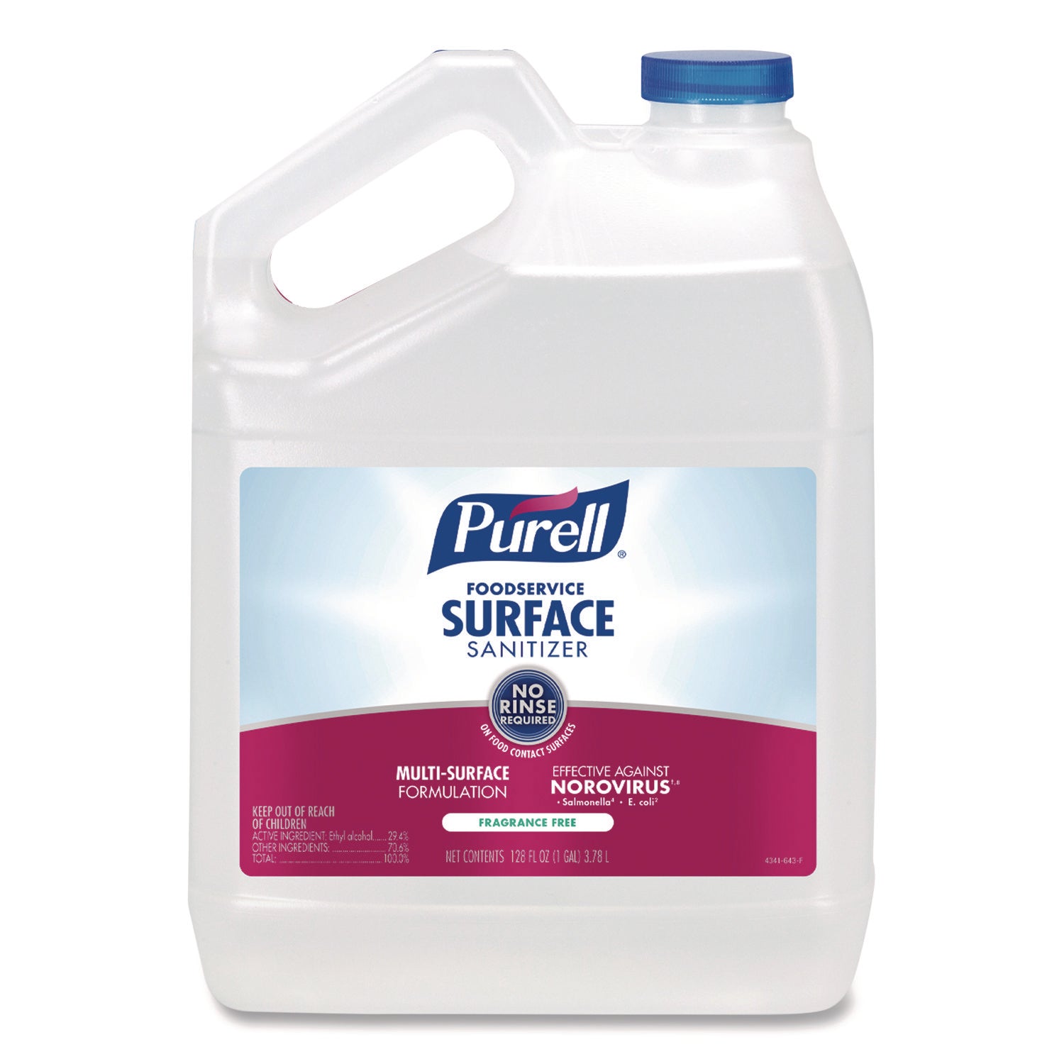 Ready-To-Use - 128 fl oz (4 quart) - Disinfectant, Unscented, Residue-free, Fragrance-free - Clear Bottle - 1 Each