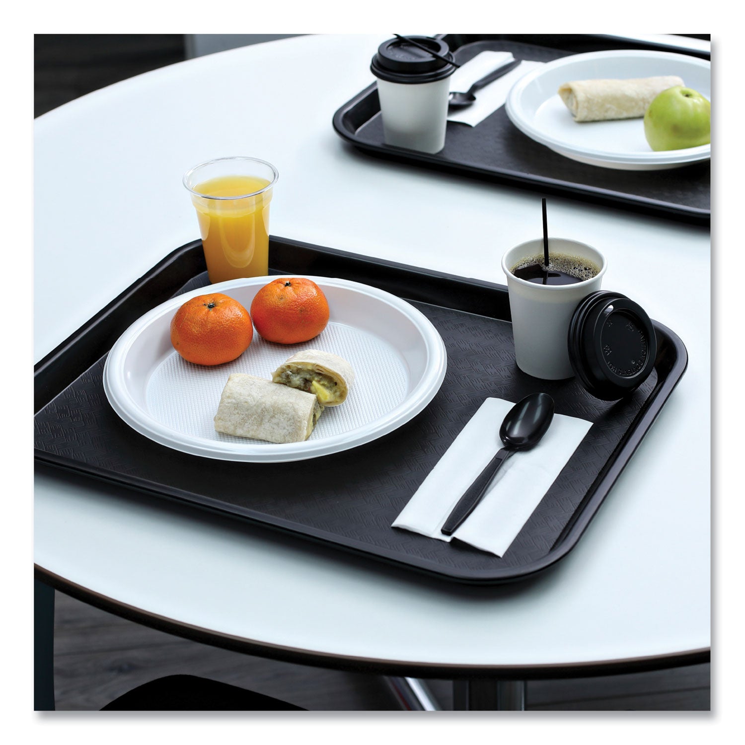 Heavyweight Wrapped Polypropylene Cutlery, Spoon, Plastic, Black, 1,000/Carton
