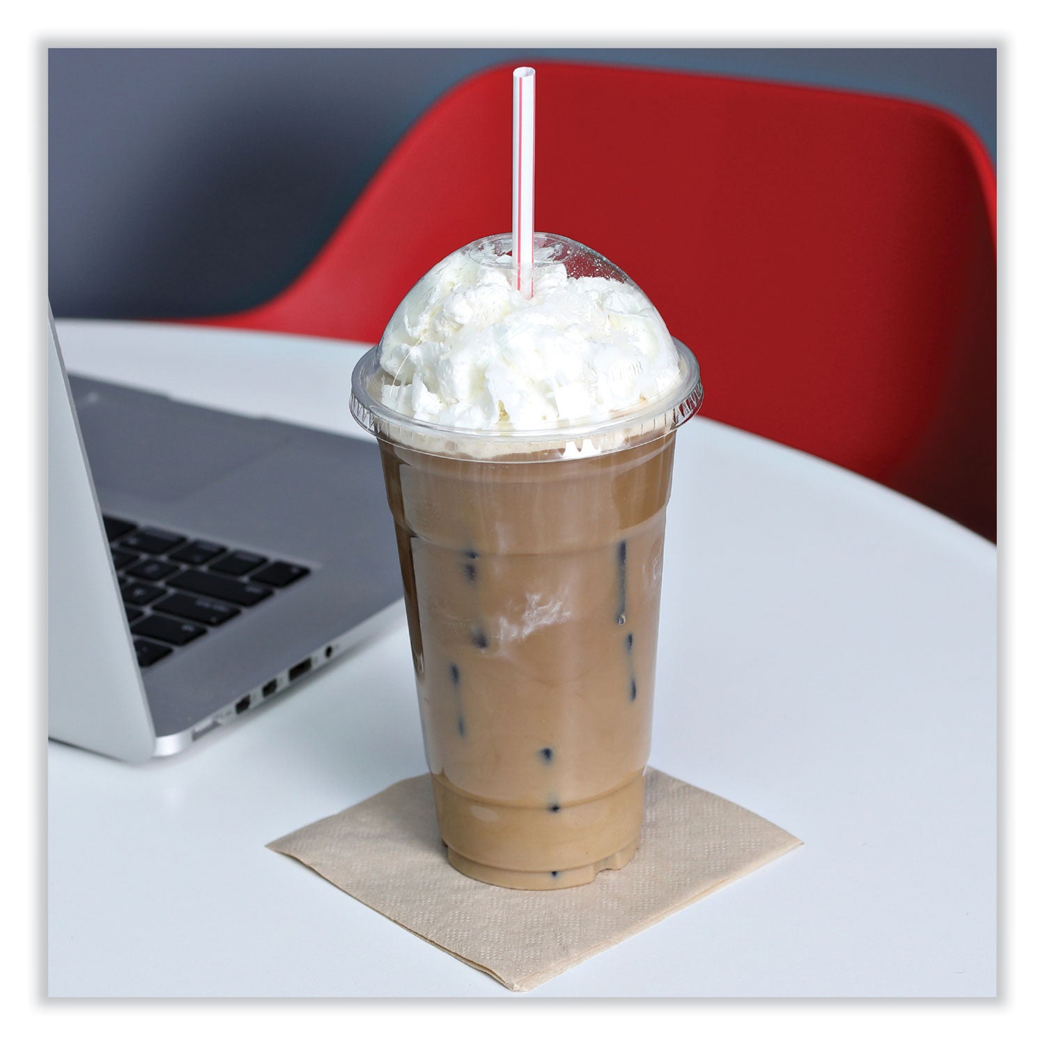PET Cold Cup Dome Lids, Fits 14 oz to 24 oz Cold Cups, Plastic, Clear, 100/Sleeve, 10 Sleeves/Carton