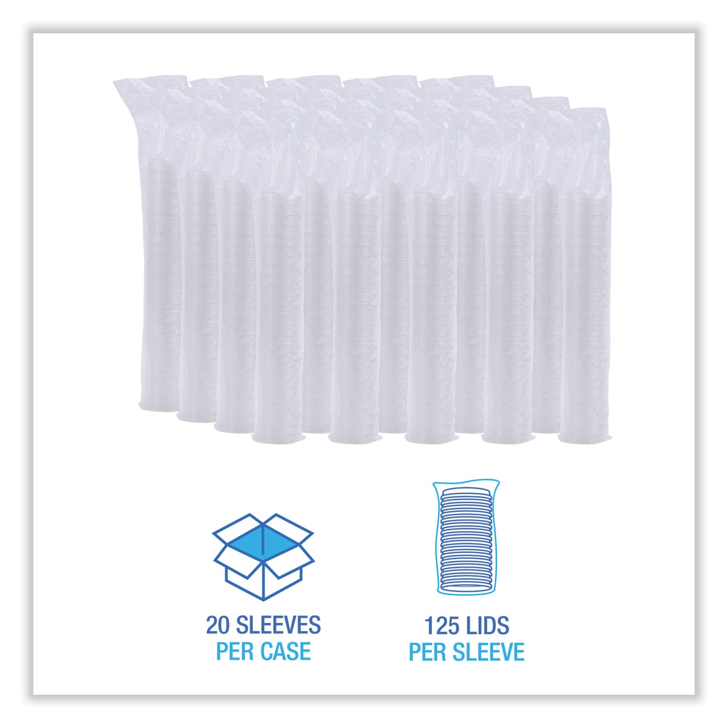 Souffle/Portion Cup Lids, Fits 1.5 oz and 2 oz Portion Cups, Plastic, Clear, 2,500/Carton