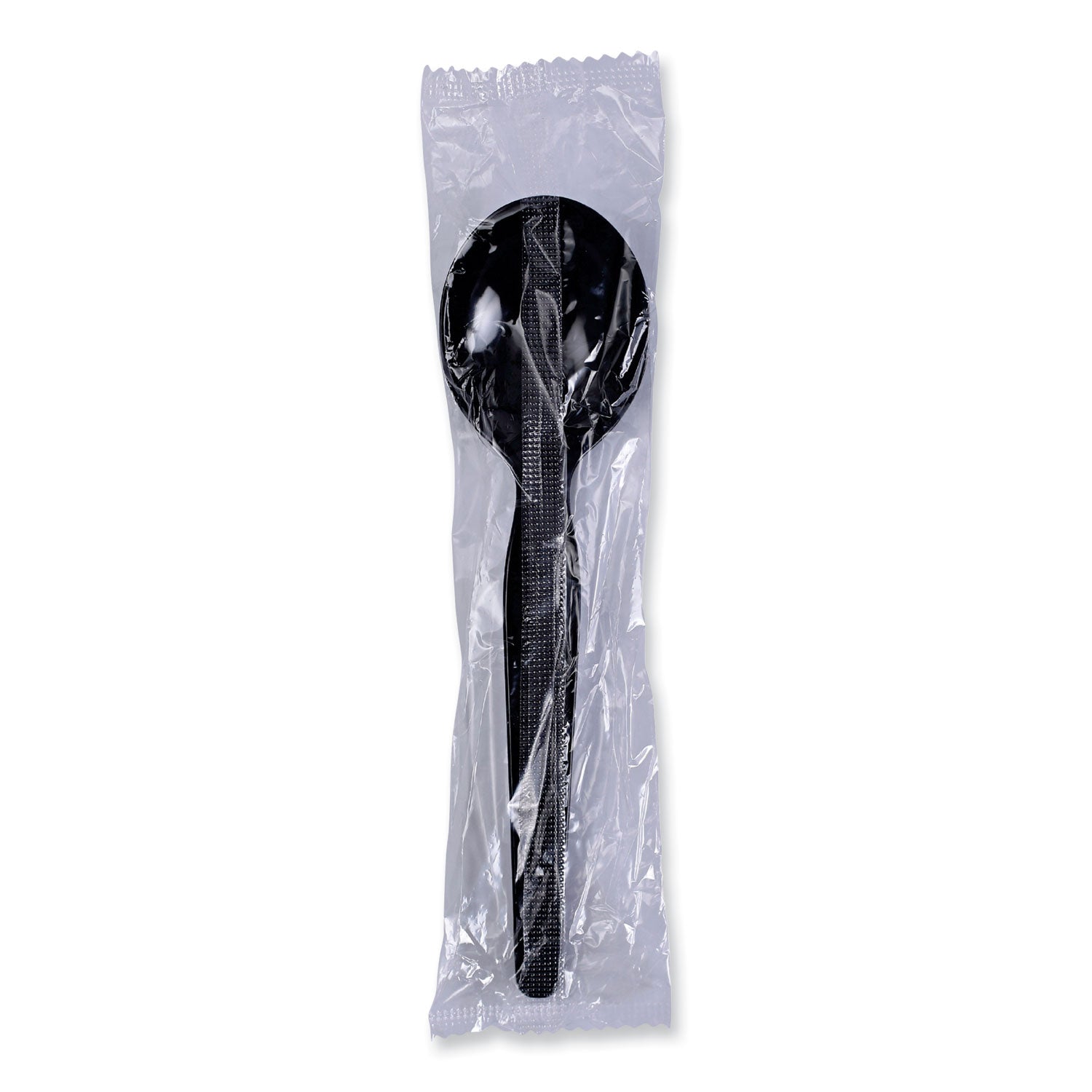 Heavyweight Polystyrene Cutlery, Soup Spoon, Plastic, Black, 1,000/Carton