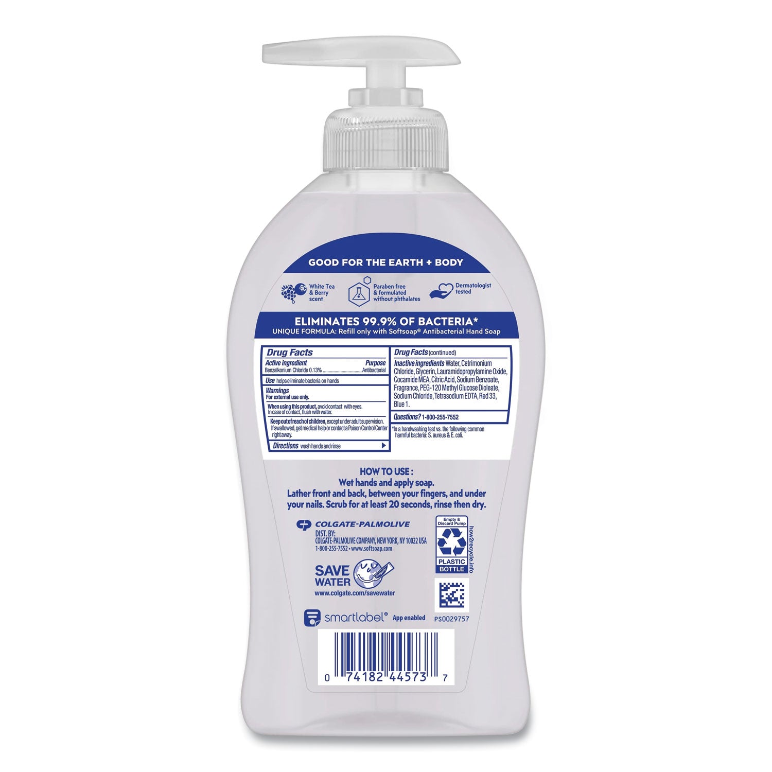 Antibacterial Hand Soap, White Tea and Berry Fusion Scent, 11.25 oz, 6/Carton