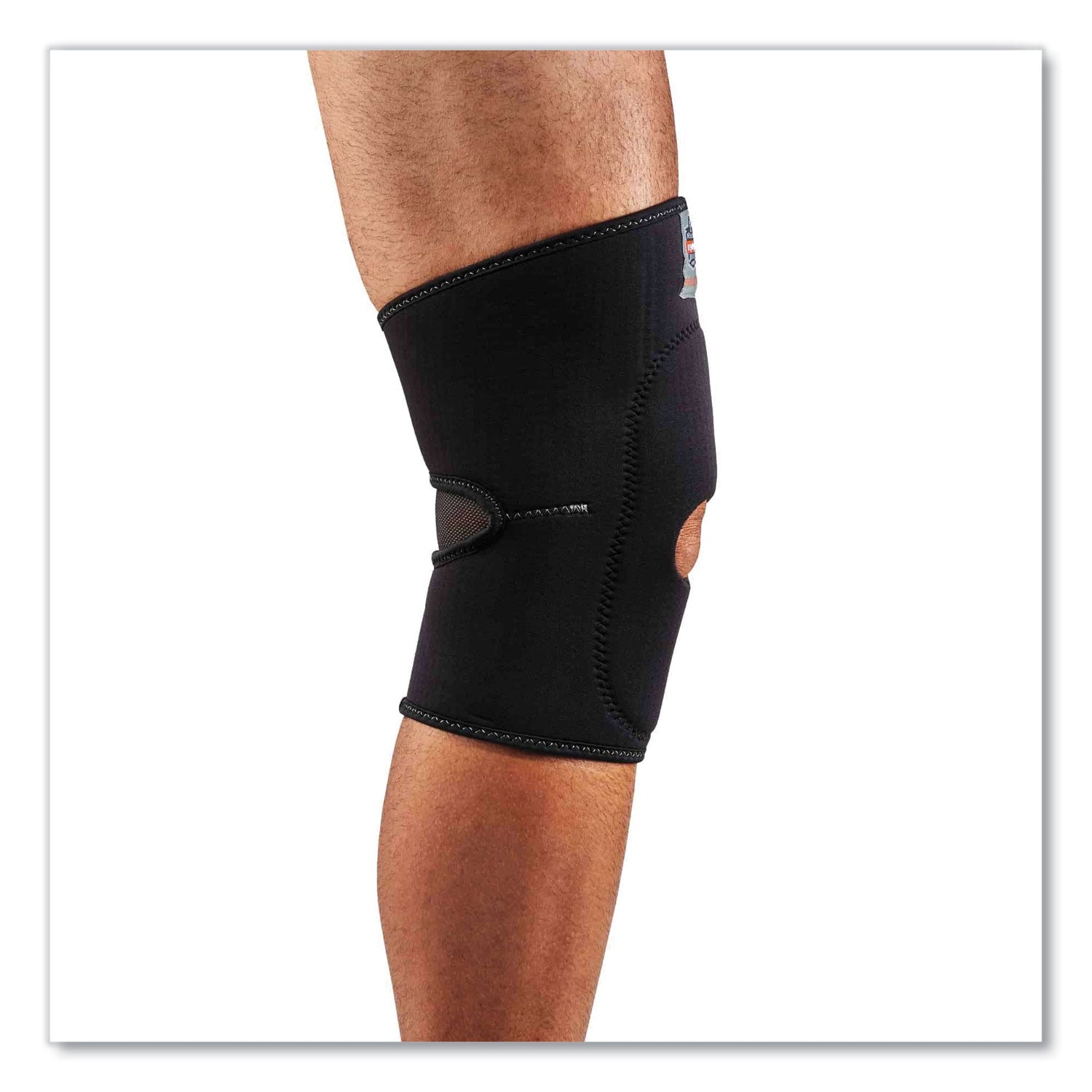 Ergodyne ProFlex 615 Knee Sleeve with Open Patella/Anterior Pad, Black, Neoprene/Spandex, Small, 1 Each