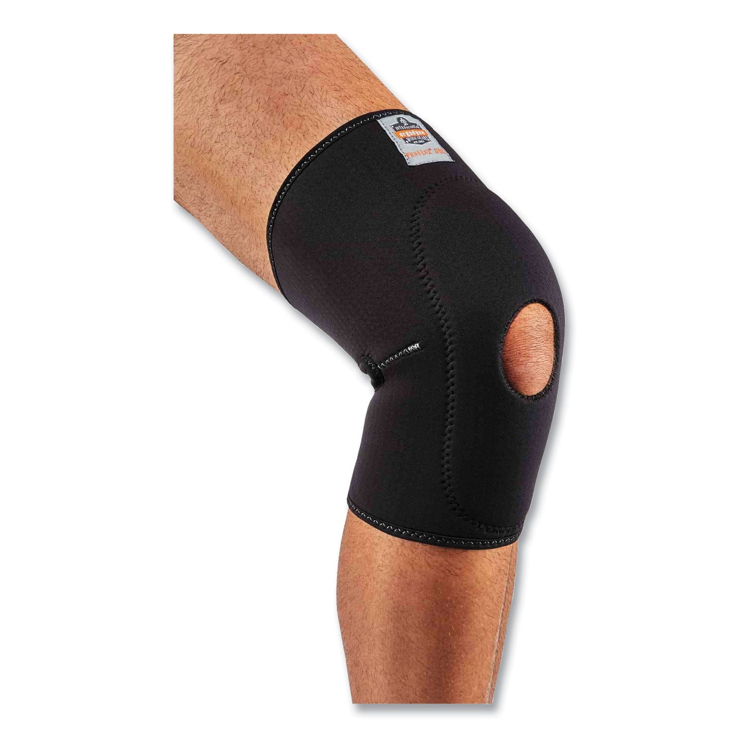 Ergodyne ProFlex 615 Knee Sleeve with Open Patella/Anterior Pad, Black, Neoprene/Spandex, Medium, 1 Each