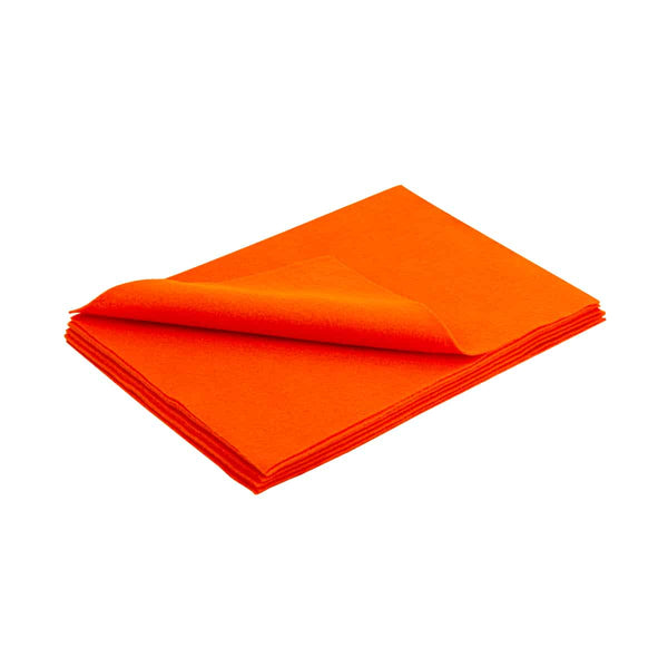 Felt - 12 sheets, 9"x12" - Orange