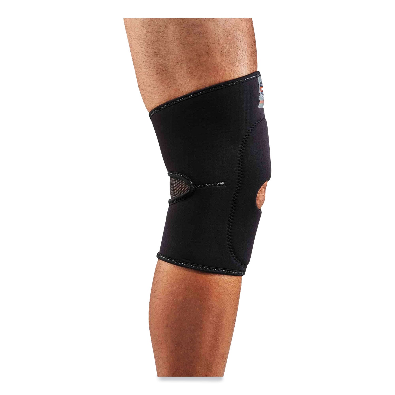 Ergodyne ProFlex 615 Knee Sleeve with Open Patella/Anterior Pad, Large, Black, Neoprene/Spandex, 1 Each