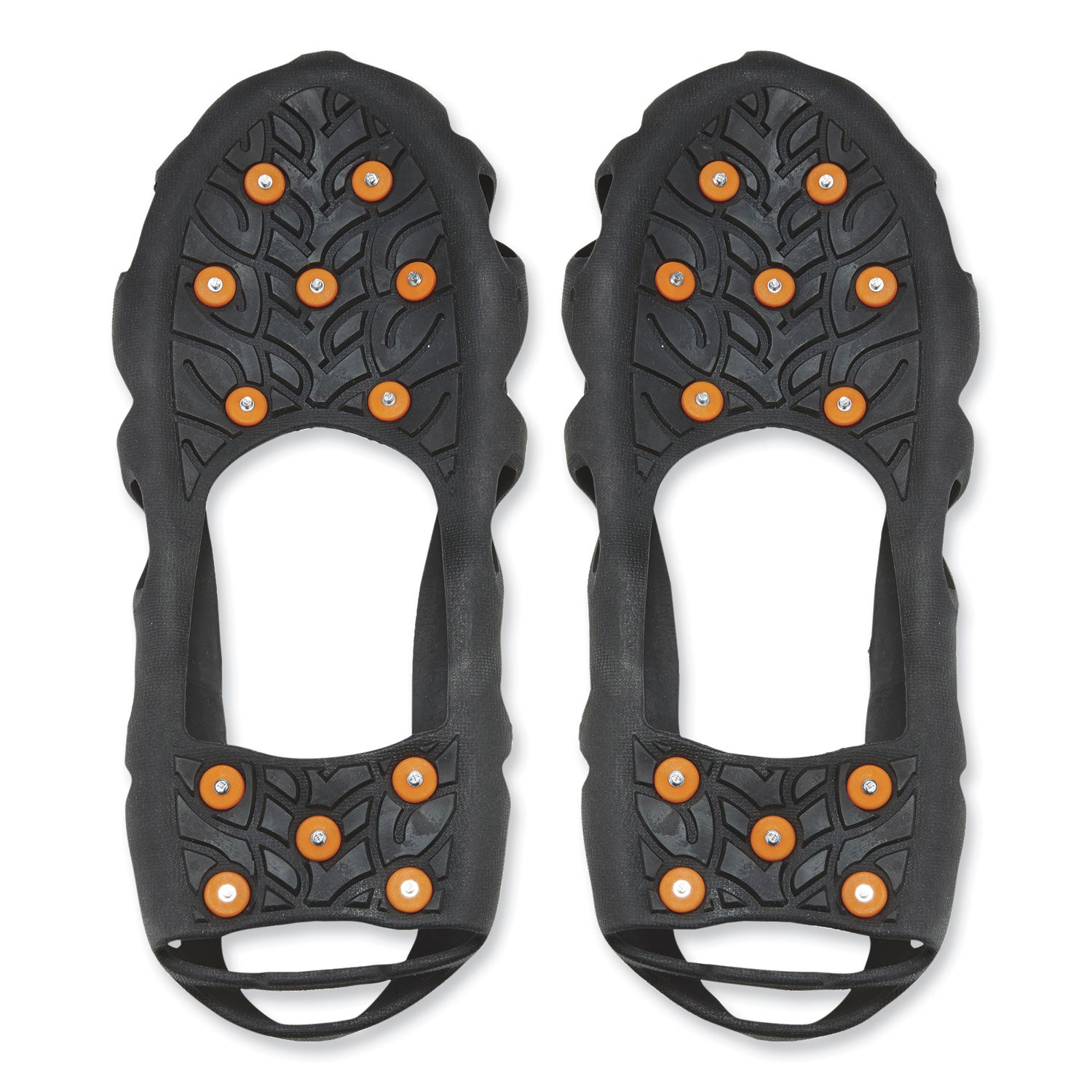Ergodyne 6304 Step-in Ice Cleats, Black, Carbon Steel & Rubber, Size Small, Fits Men's 5-7, Pack of 2 Pairs
