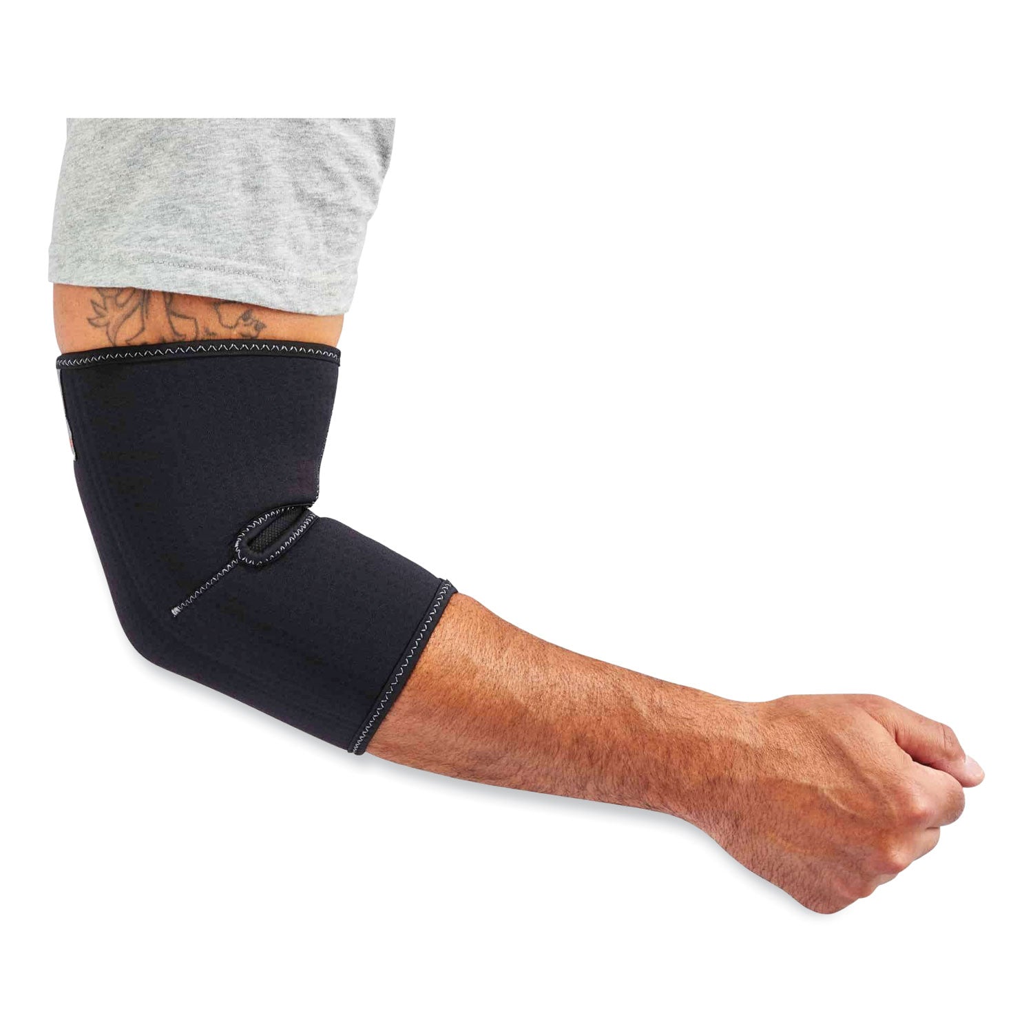 Ergodyne ProFlex 650 Neoprene Elbow Sleeve, XL, 12"–13" Elbow Circumference, Black, Spandex/Neoprene, 1 Each