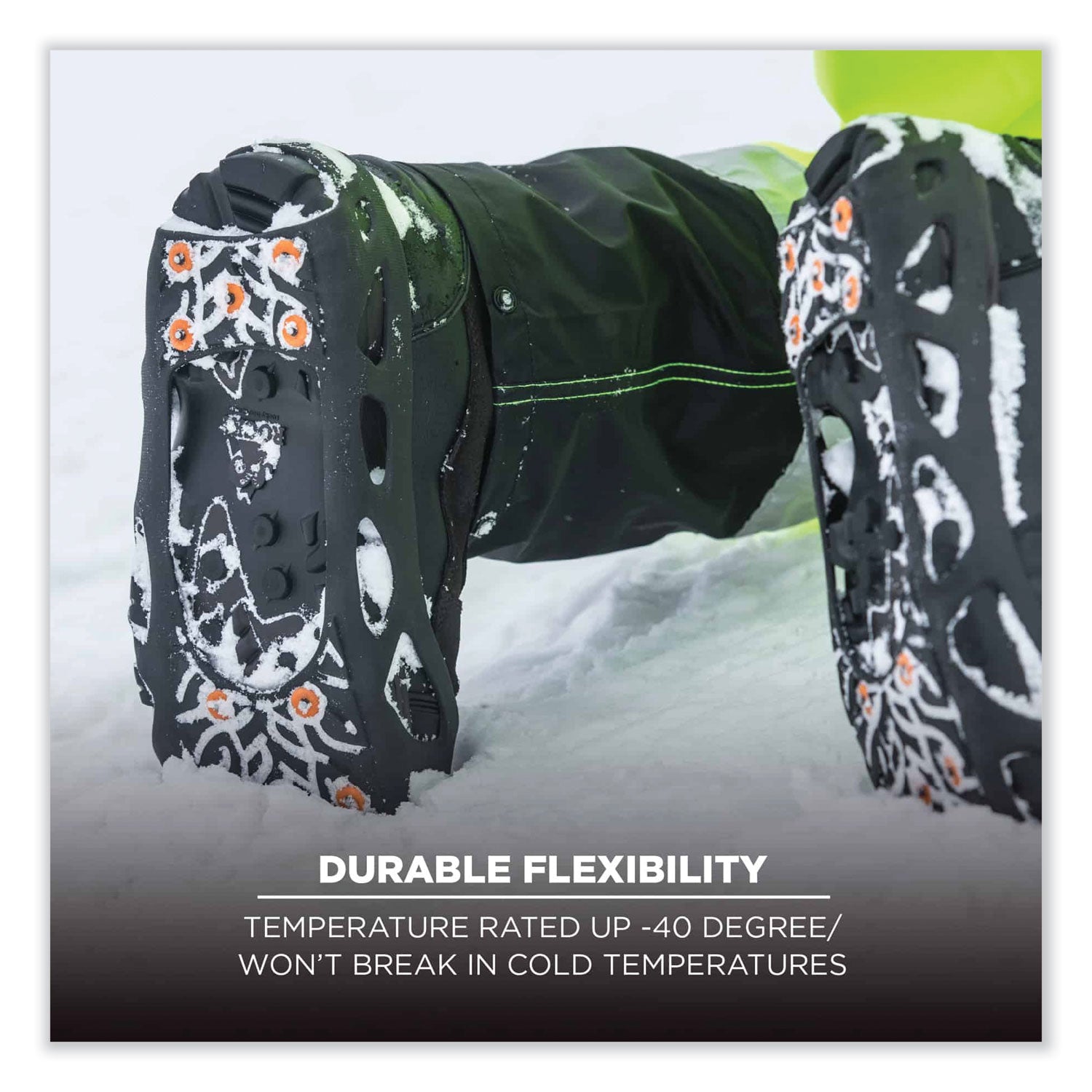 Ergodyne 6304 Step-in Ice Cleats, Black, Carbon Steel & Rubber, Medium, 2 Pairs