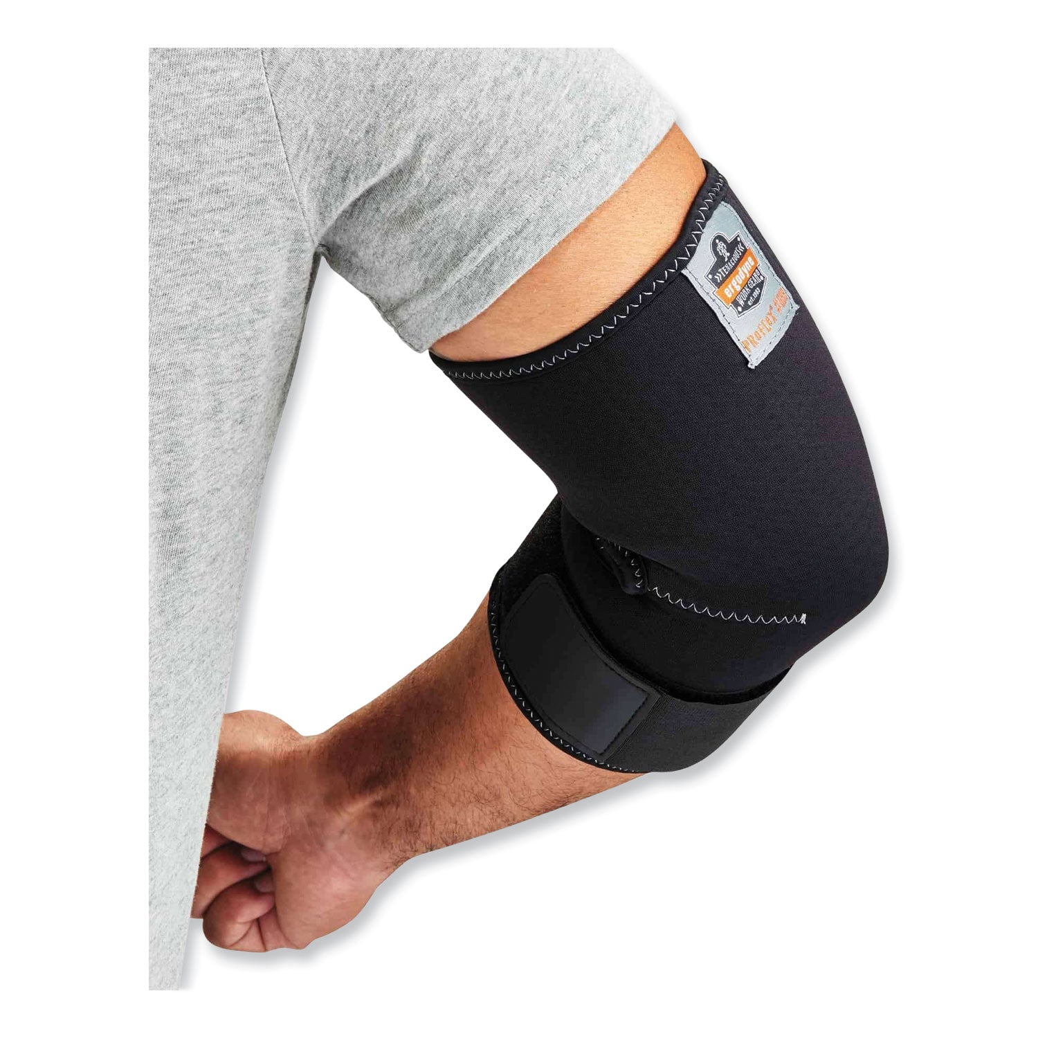 Ergodyne ProFlex 655 Elbow Sleeve with Strap, Black, Neoprene/Spandex, Large, Ambidextrous, Adjustable, 1 Each