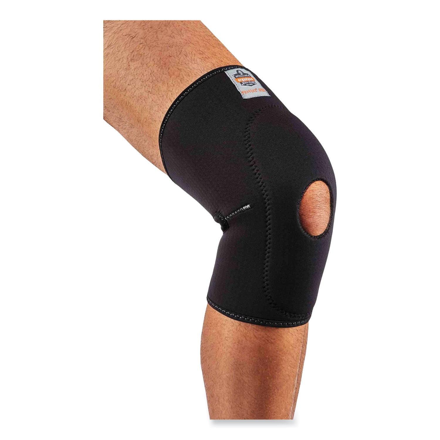 Ergodyne ProFlex 615 Knee Sleeve with Open Patella/Anterior Pad, Large, Black, Neoprene/Spandex, 1 Each