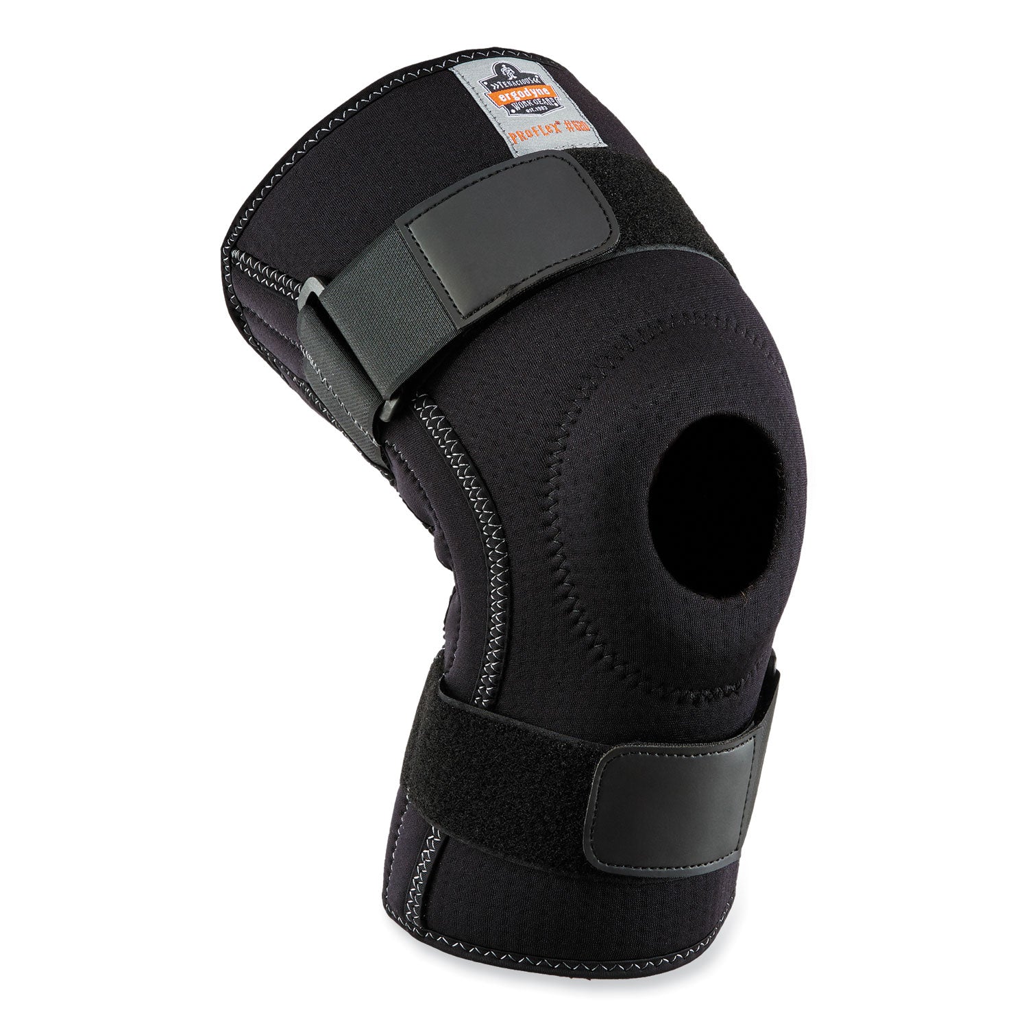 Ergodyne ProFlex 620 Knee Sleeve with Open Patella and Spiral Stays, Black, Neoprene, Small, 1 Each