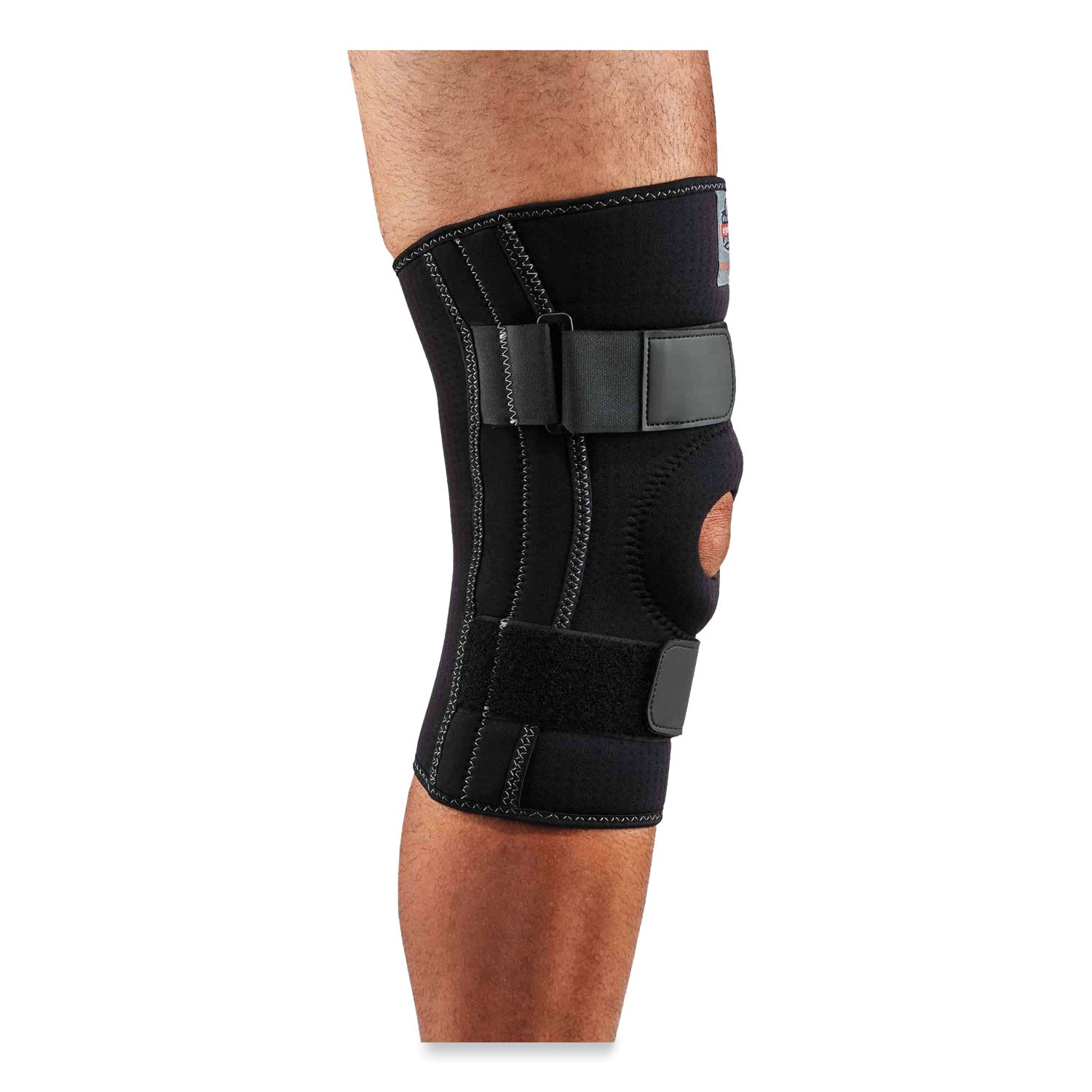 Ergodyne ProFlex 620 Knee Sleeve with Open Patella and Spiral Stays, Black, Neoprene, Large, 1 Each