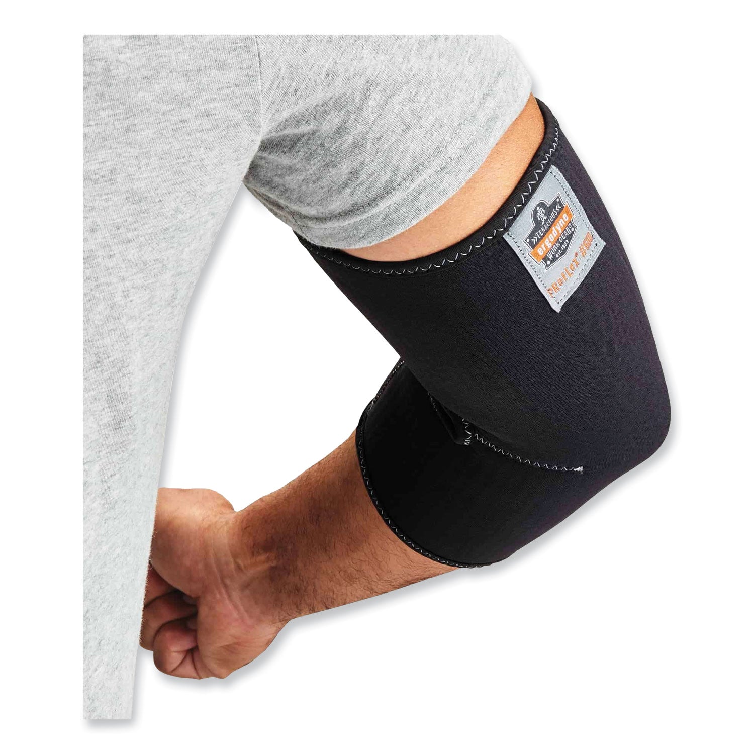 Ergodyne ProFlex 650 Neoprene Elbow Sleeve, Medium, 10"–11" Elbow Circumference, Black, 1 Each