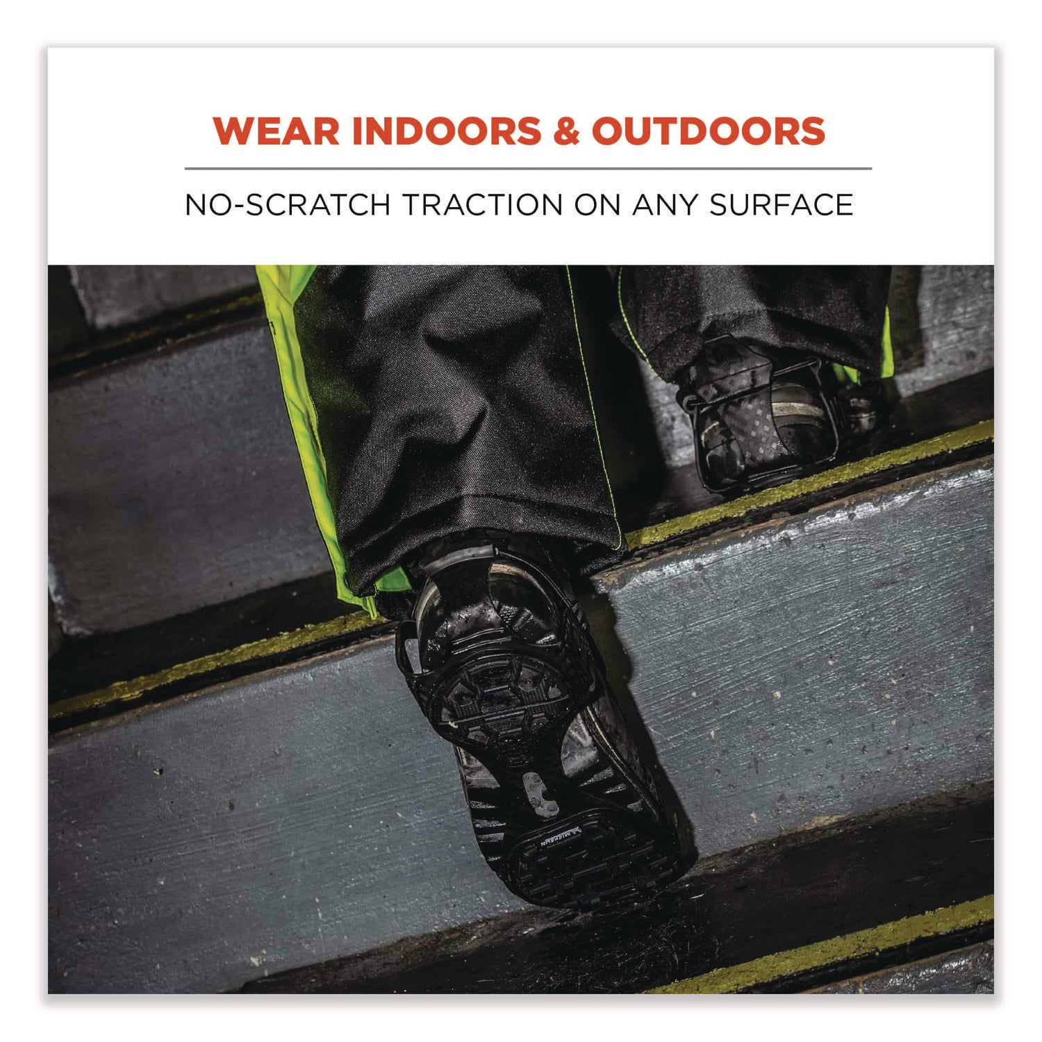 Ergodyne Trex 6325 Spikeless Traction Devices, Black, Medium, 2 per Pair