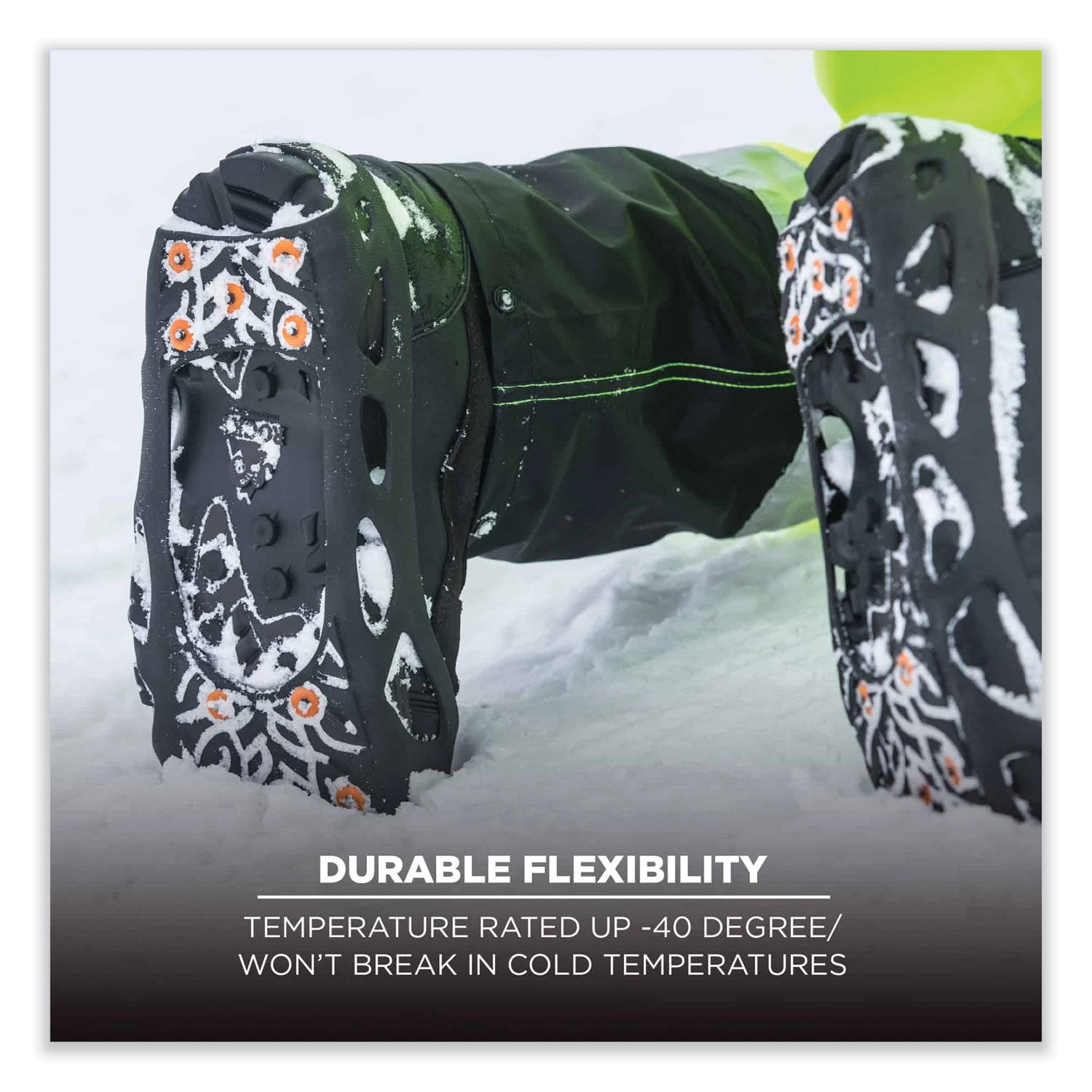 Ergodyne 6304 Step-in Ice Cleats, Black, Carbon Steel & Rubber, Size Small, Fits Men's 5-7, Pack of 2 Pairs