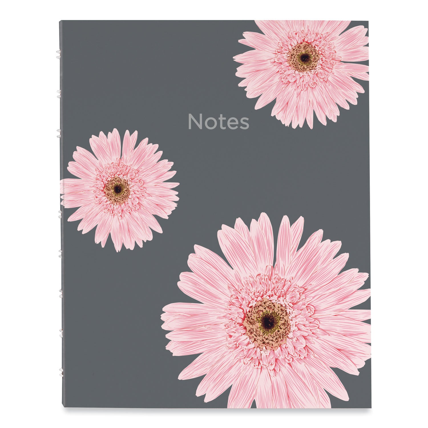 150 Pages - Twin Wirebound - Ruled Margin - 9 1/4" x 7 1/4" Sheet Size - Pink Daisy Cover - Micro Perforated, Note Section, Hard Cover, Sturdy, Self-adhesive Tab, Storage Pocket, Acid-free Paper, Fade Resistant, Index Sheet - Recycled - 1 Each