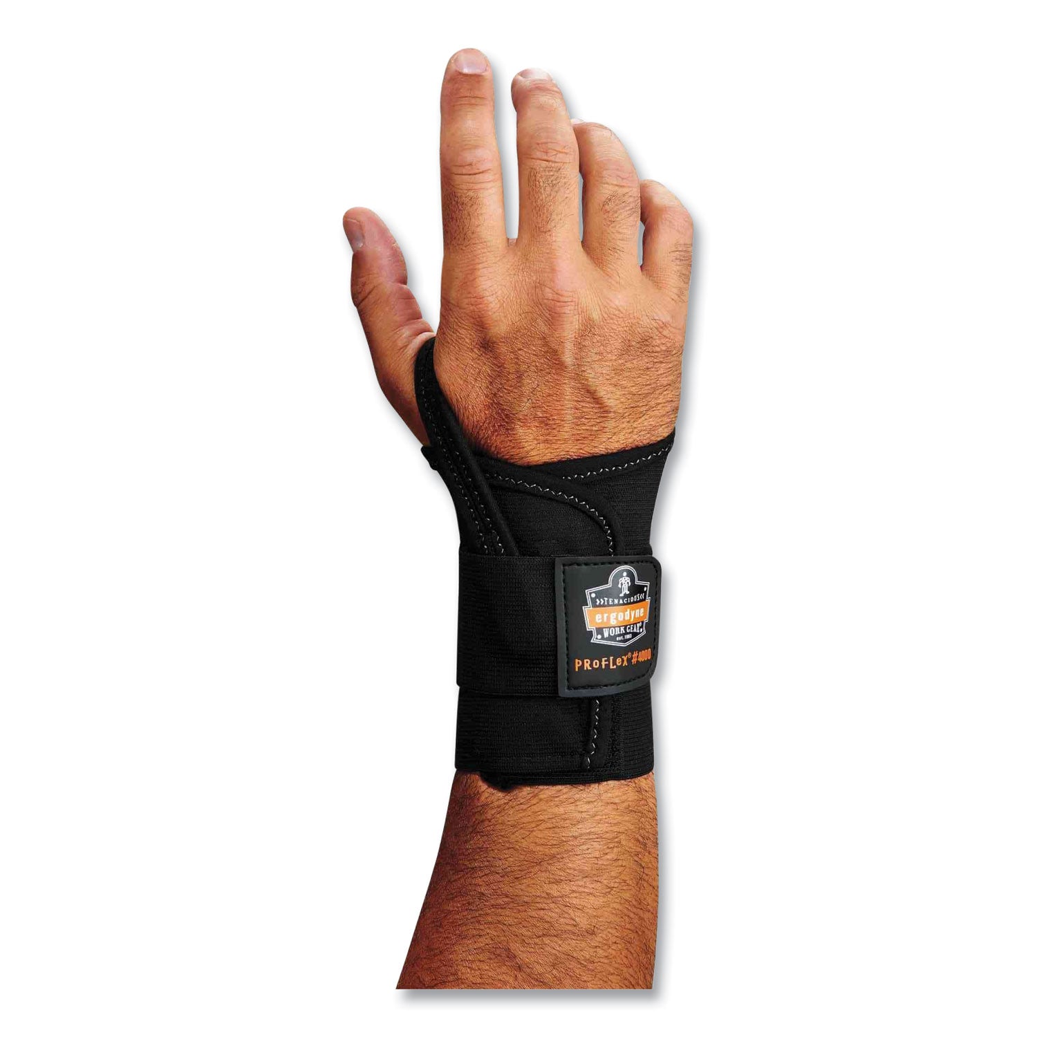 Ergodyne ProFlex 4000 Single-Strap Wrist Support, Left Handed, Small, Black, 1 Each