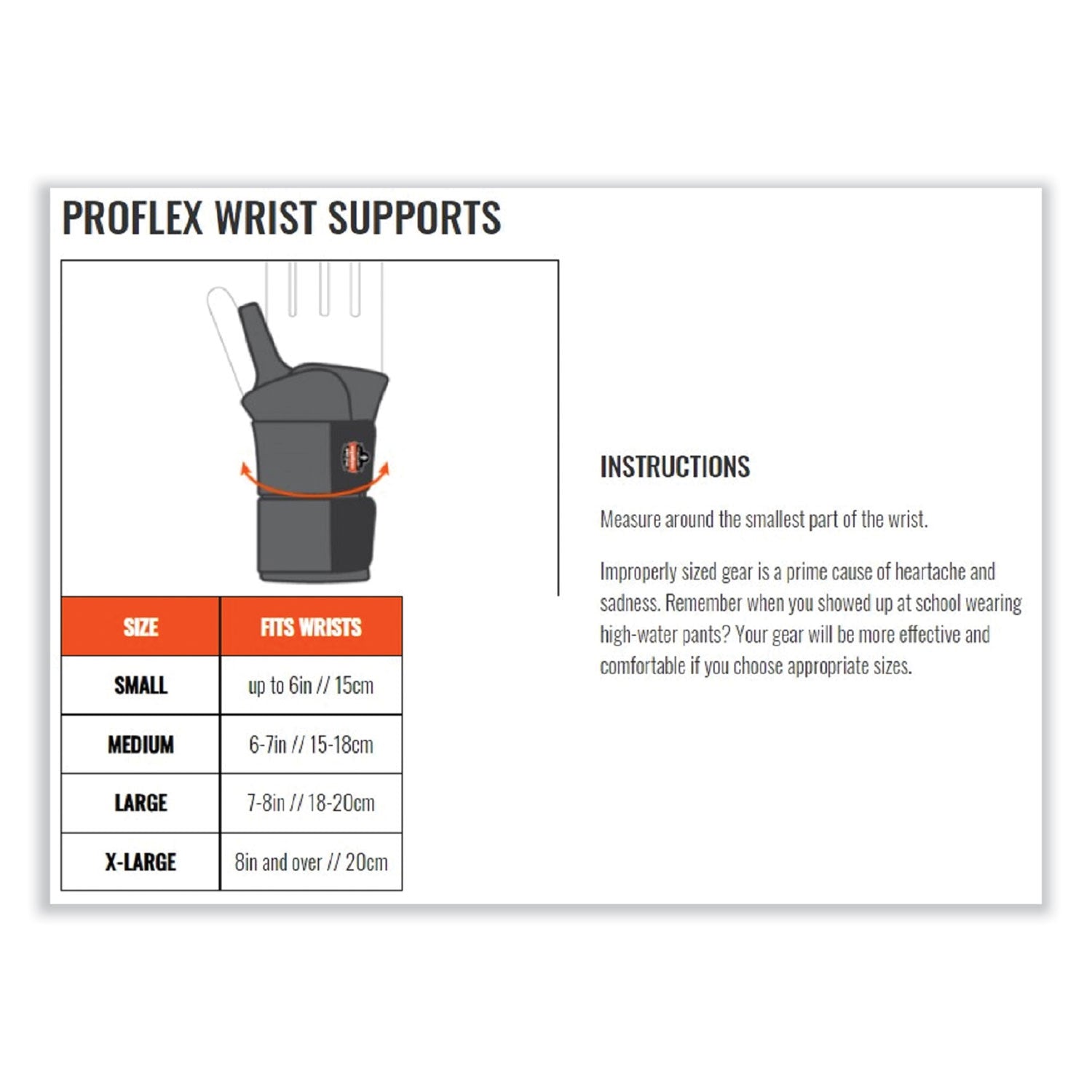 Ergodyne ProFlex 4010 Double Strap Wrist Support, Medium, Right Hand, Black, Elastic, 1 Each