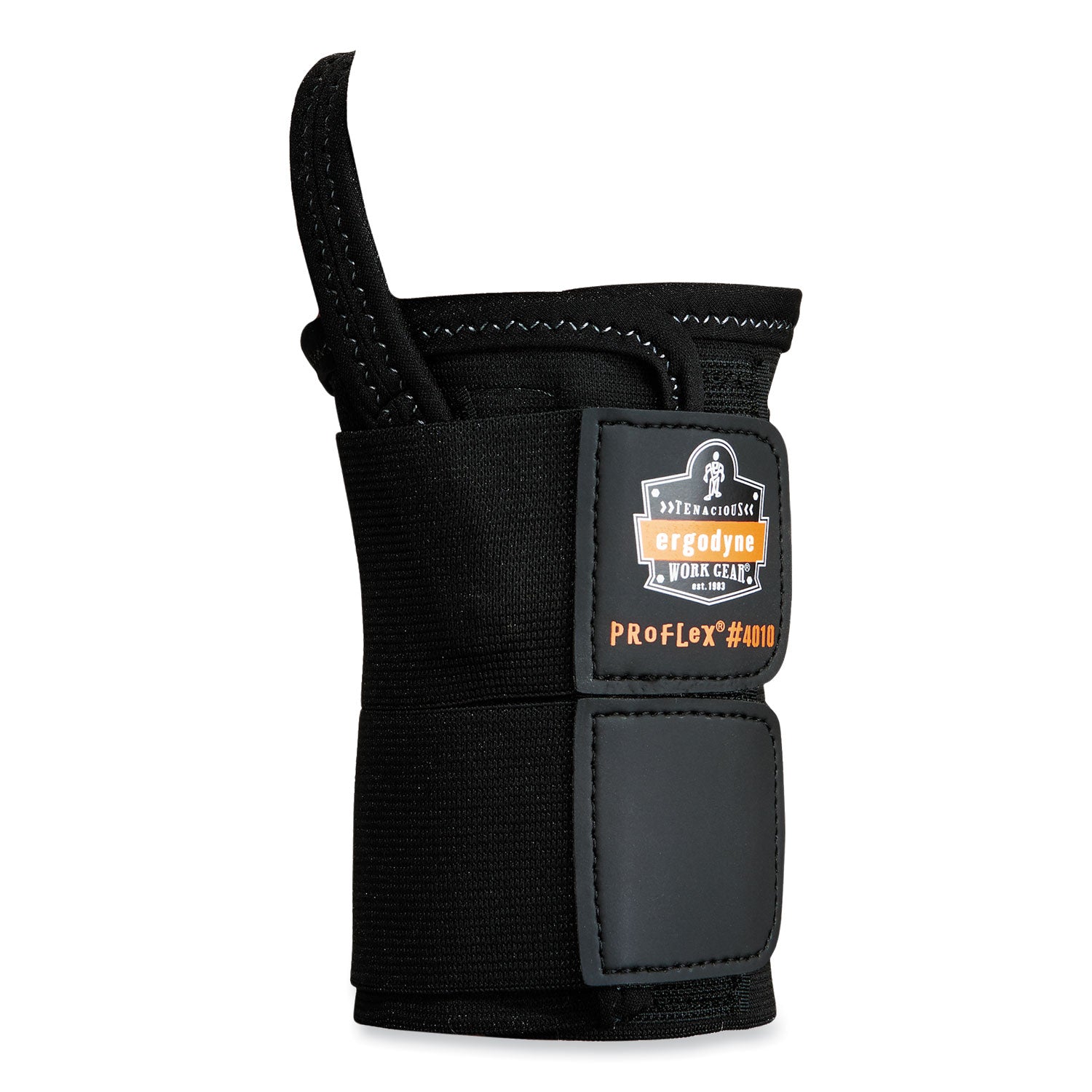 Ergodyne ProFlex 4010 Double Strap Wrist Support, Medium, Left Hand, Black, Elastic, 1 Each
