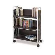 Cart 3 Shelf Scoot Book Blk
