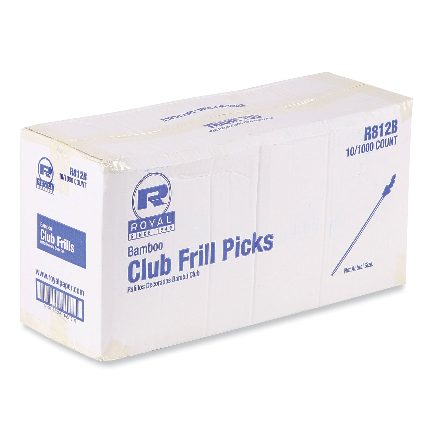 Cellophane-Frill Wood Picks, Bamboo, 4" Assorted, 10,000/Carton