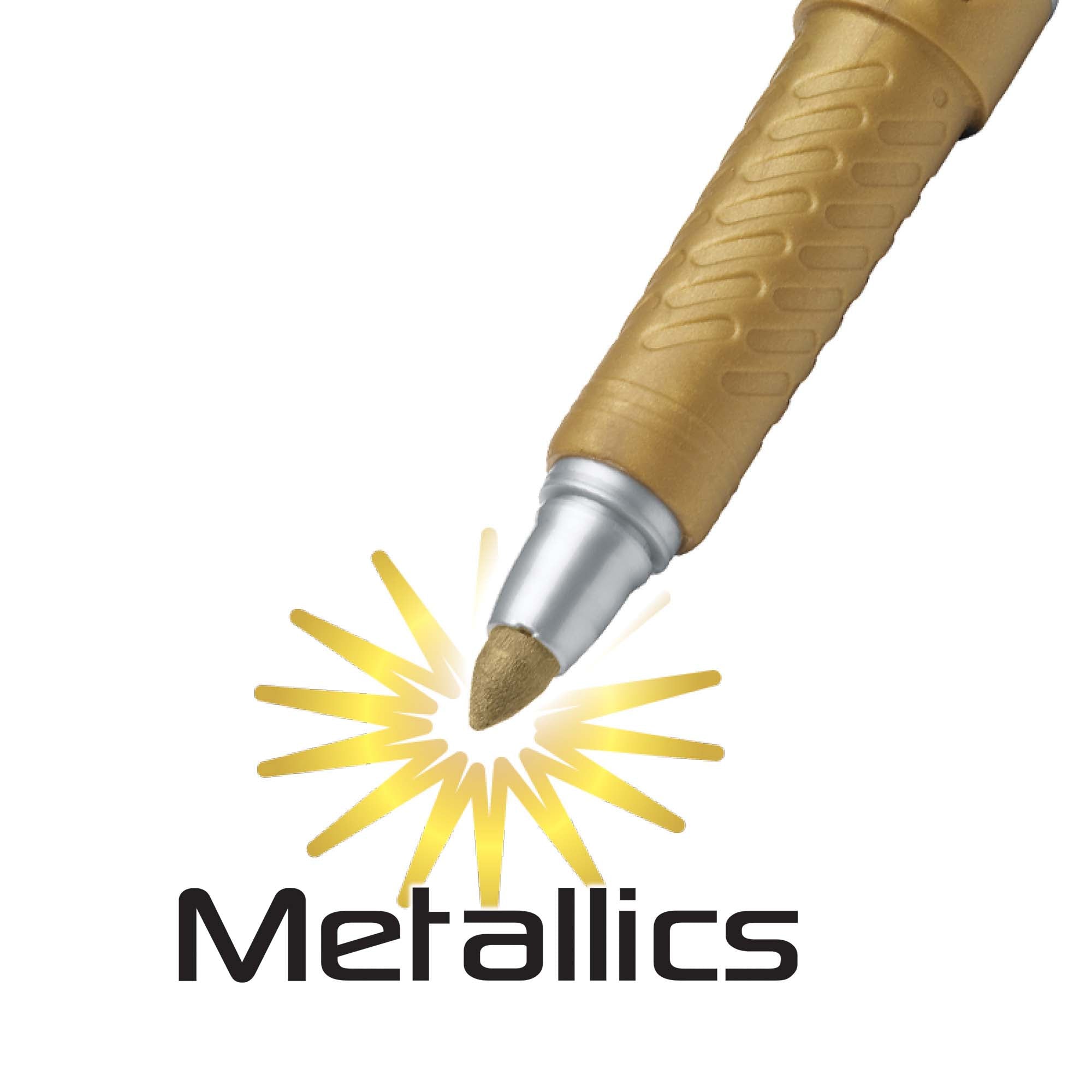 Intensity Metallic Permanent Markers, Fine Point, Assorted Metallic, 8 Count