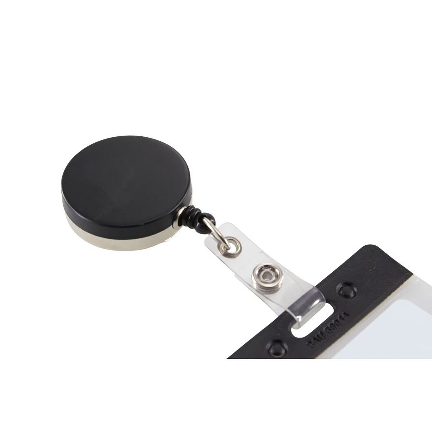 Heavy Duty Round ID Badge Reel with Belt Clip, Black