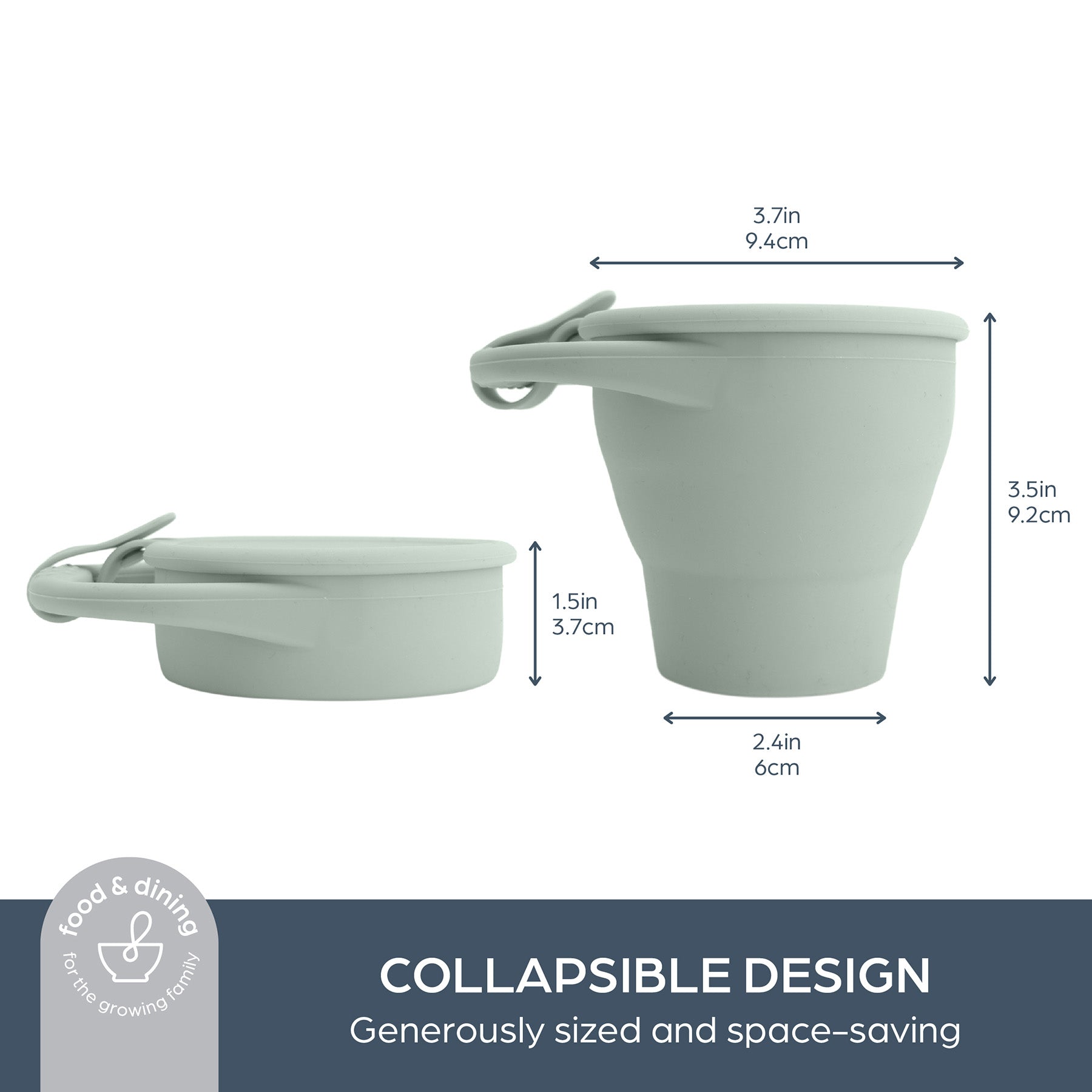 Silicone Pop-Up Snack Cup, Seafoam