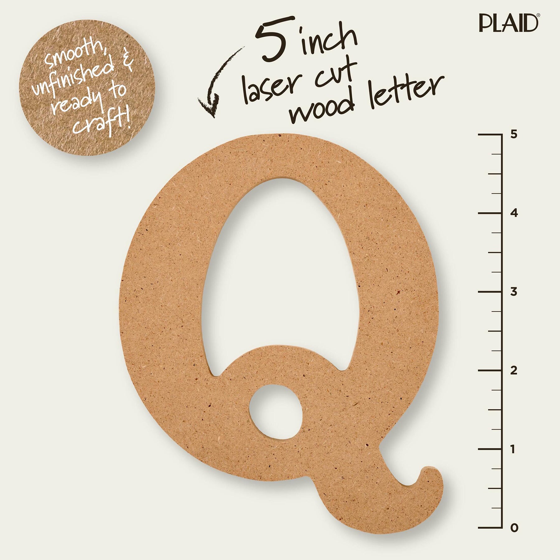 MDF Letter, Q, 5 Inch