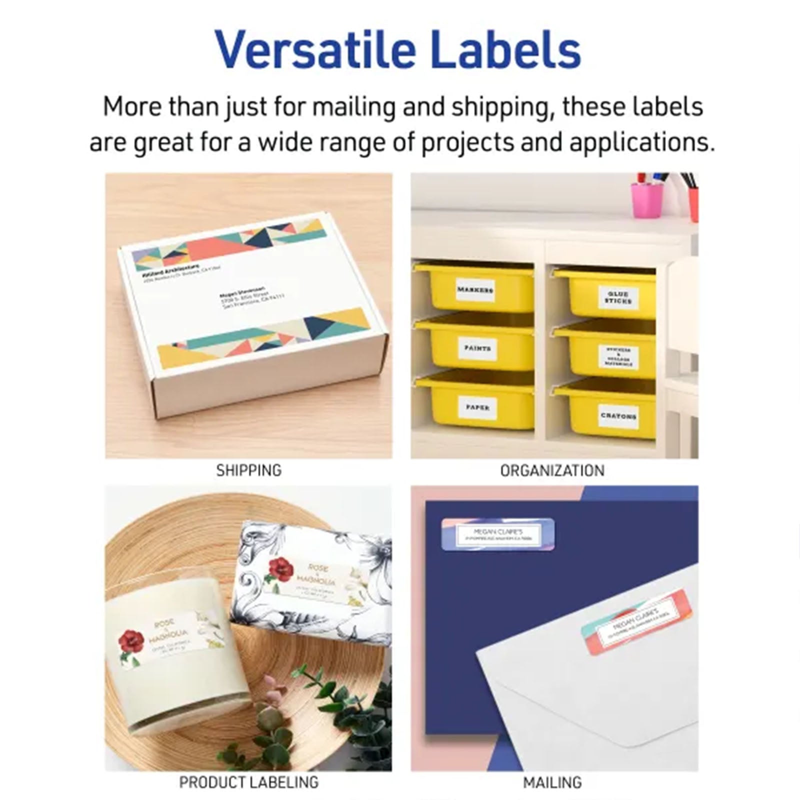 Easy Peel® Address Labels, Permanent Adhesive, 1" x 2-5/8", 3000 Labels