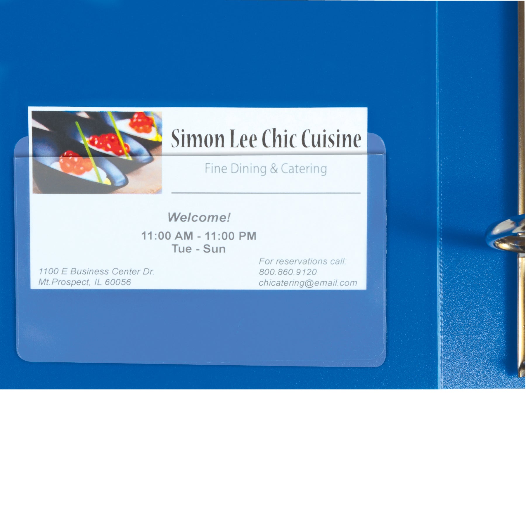Self-Adhesive Business Card Holder, Top Load, 2 x 3-1/2, Pack of 10