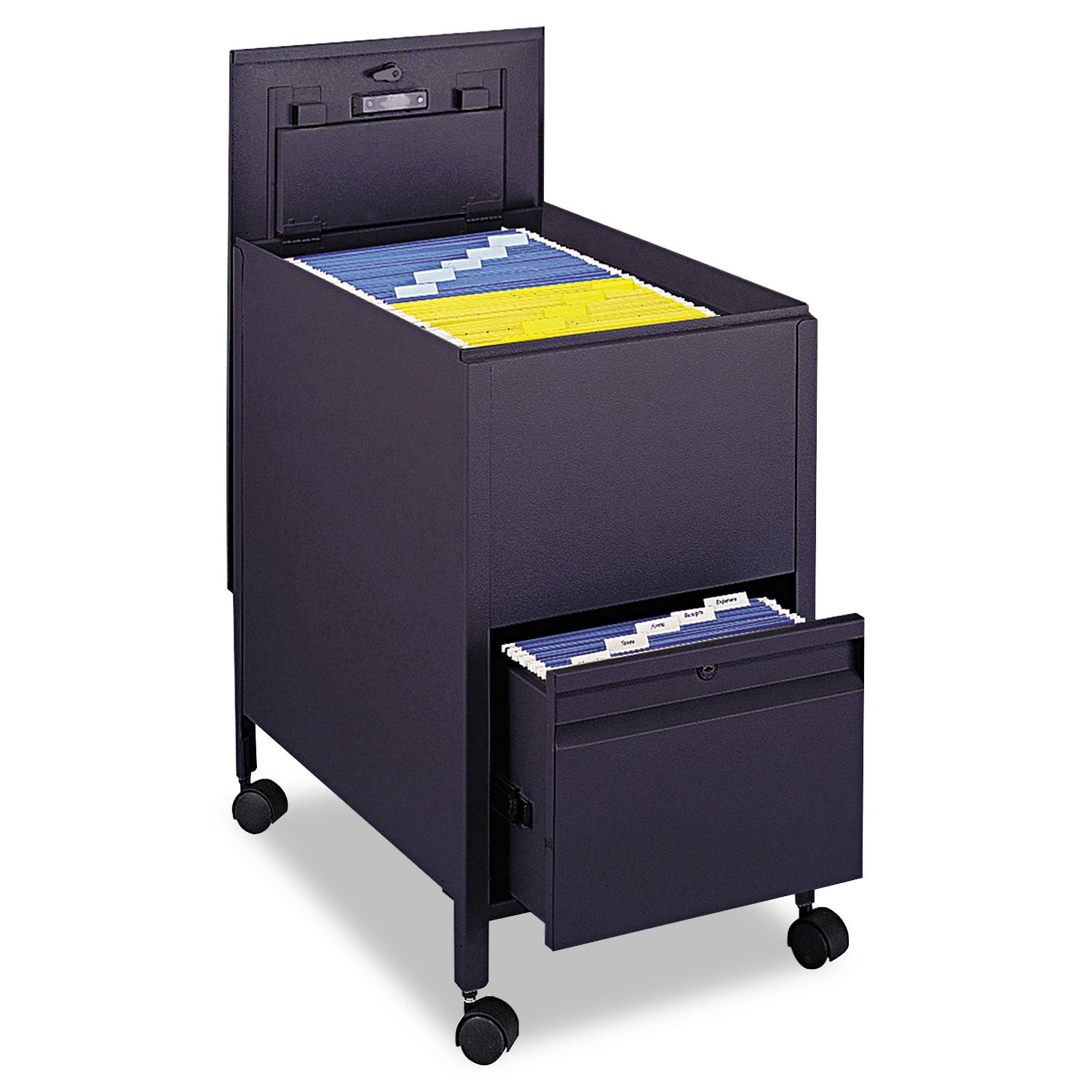 Cart 25 Ltr File W Drawer Blk