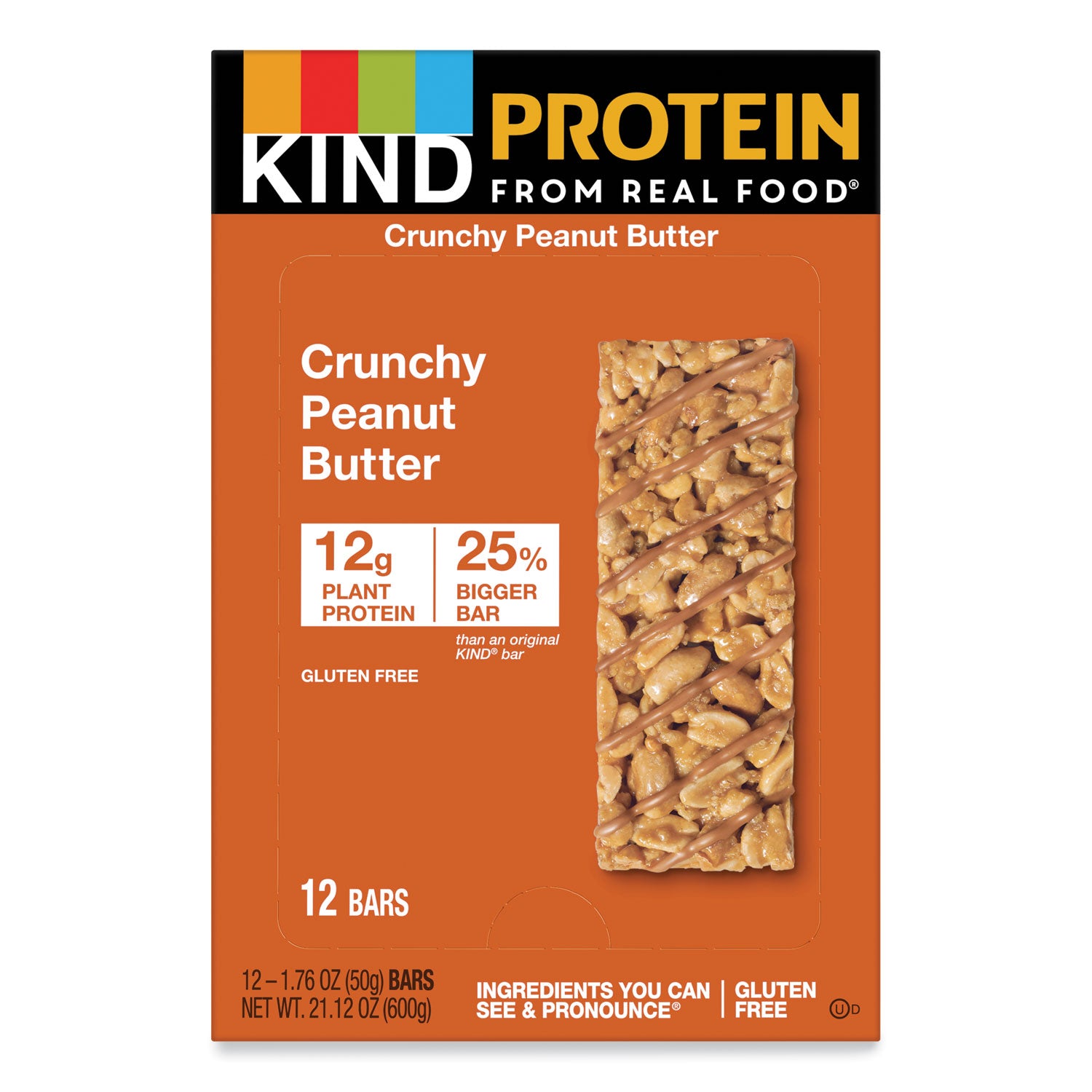 Trans Fat Free, Low Sodium, Gluten-free, Individually Wrapped - Crunchy Peanut Butter - 1.76 oz - 12 / Box