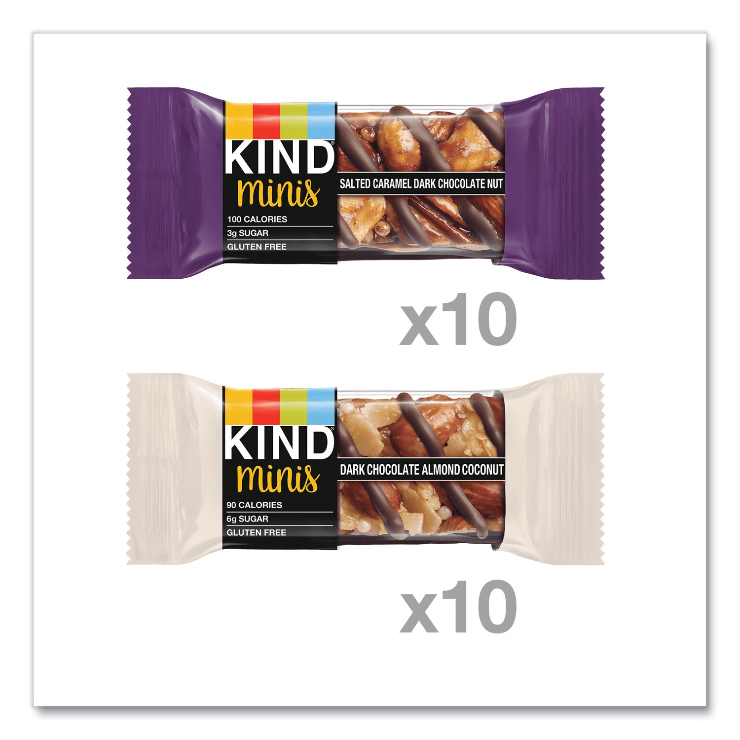 Trans Fat Free, Gluten-free, Low Glycemic, Low Sodium - Salted Caramel Dark Chocolate Nut, Dark Chocolate Almond Coconut - 0.70 oz - 1 Pack