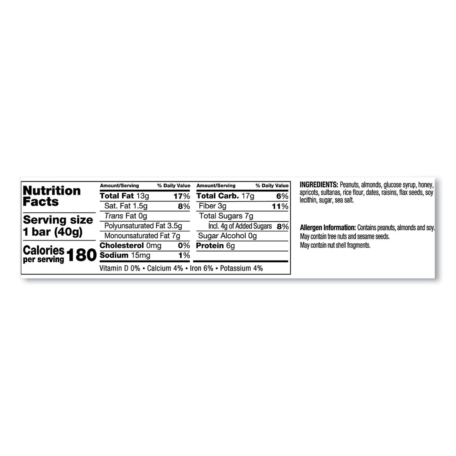 Individually Wrapped, Non-GMO, Gluten-free, Dairy-free, Cholesterol-free, Fat-free, Sulfur dioxide-free - Fruit & Nut - 1.40 oz - 12 / Box