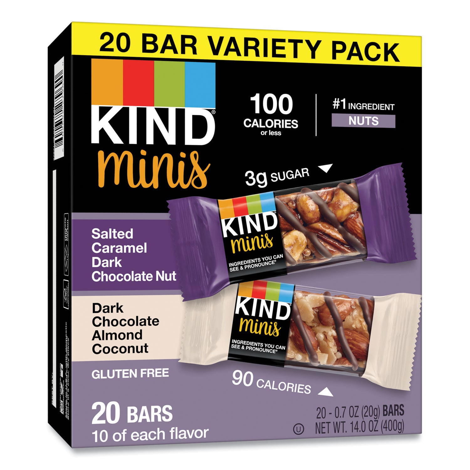 Trans Fat Free, Gluten-free, Low Glycemic, Low Sodium - Salted Caramel Dark Chocolate Nut, Dark Chocolate Almond Coconut - 0.70 oz - 1 Pack