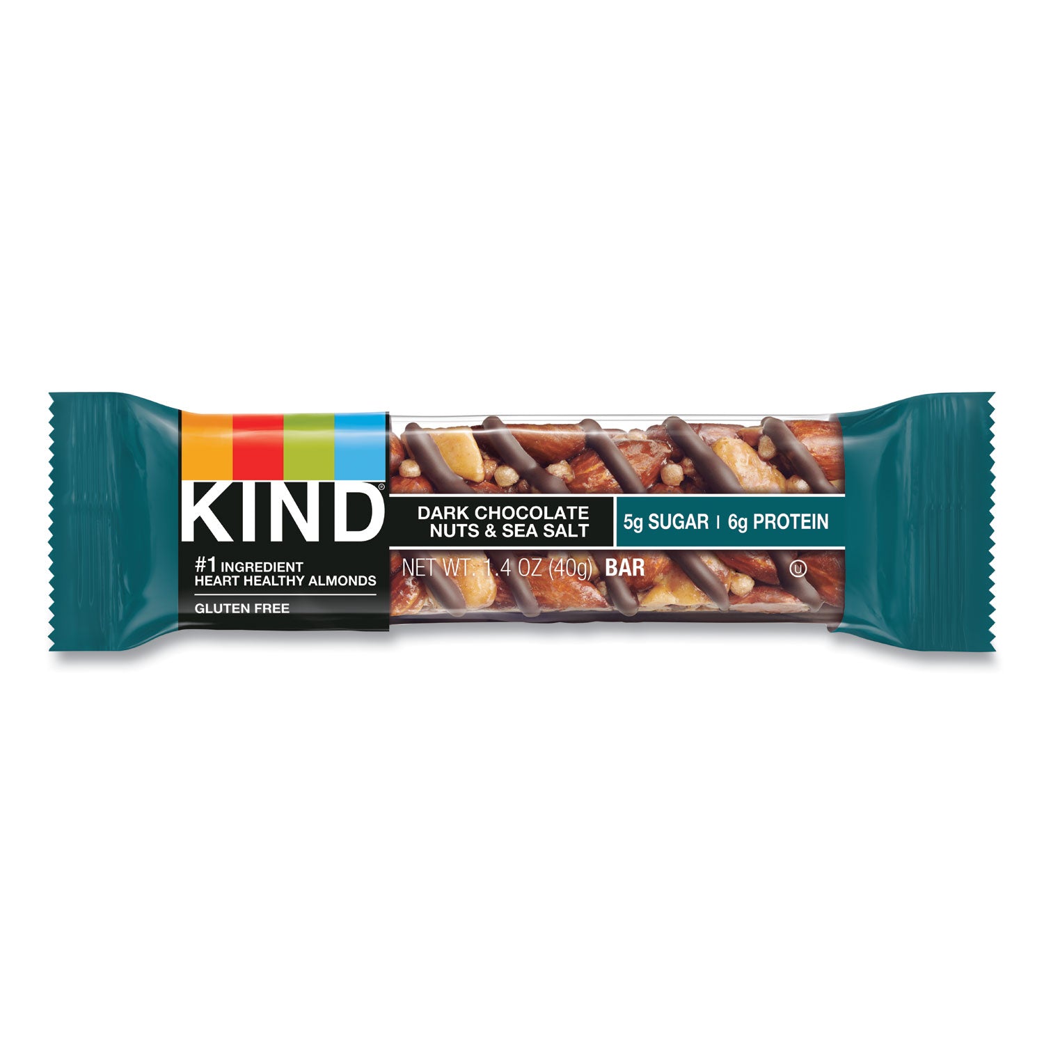 Gluten-free, Non-GMO, Sulfur dioxide-free, Trans Fat Free, Low Glycemic, Low Sodium - Dark Chocolate Nuts & Sea Salt - 1.20 lb - 12 / Box