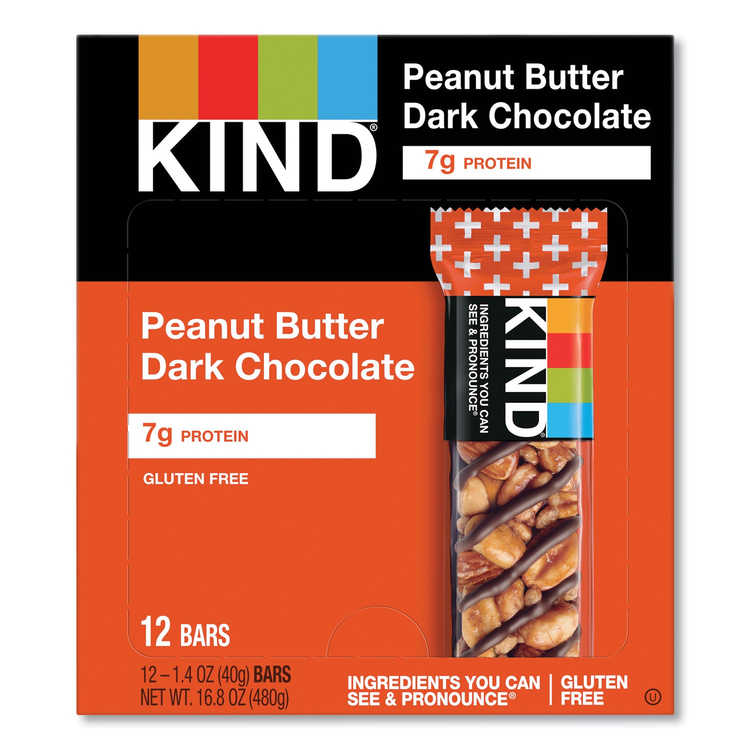 Gluten-free, Wheat-free, Non-GMO, Sulfur dioxide-free, Trans Fat Free, Low Glycemic, Low Sodium - Peanut Butter Dark Chocolate - 1.40 oz - 12 / Box