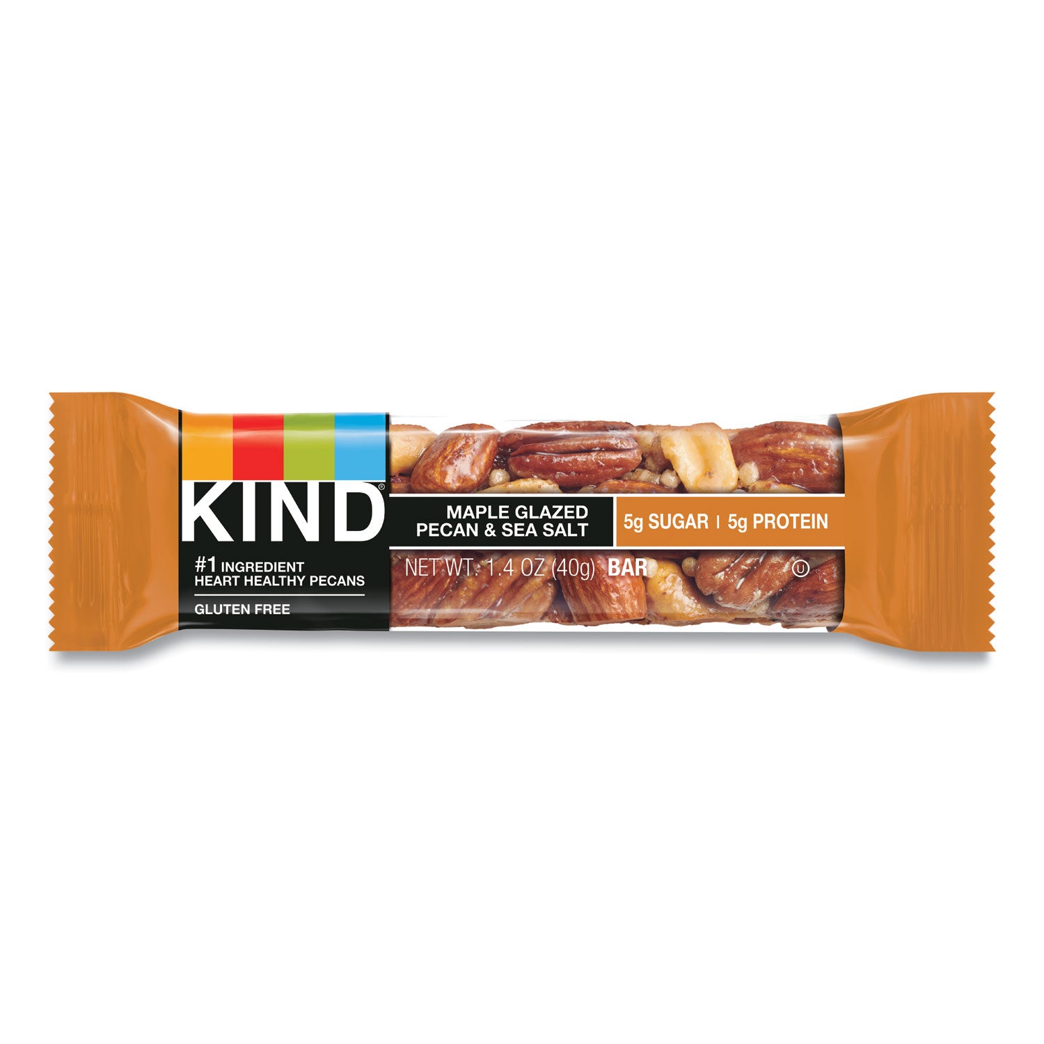 Gluten-free, Cholesterol-free, Non-GMO, Individually Wrapped - Maple Glazed Pecan & Sea Salt - 1.40 oz - 12 / Box