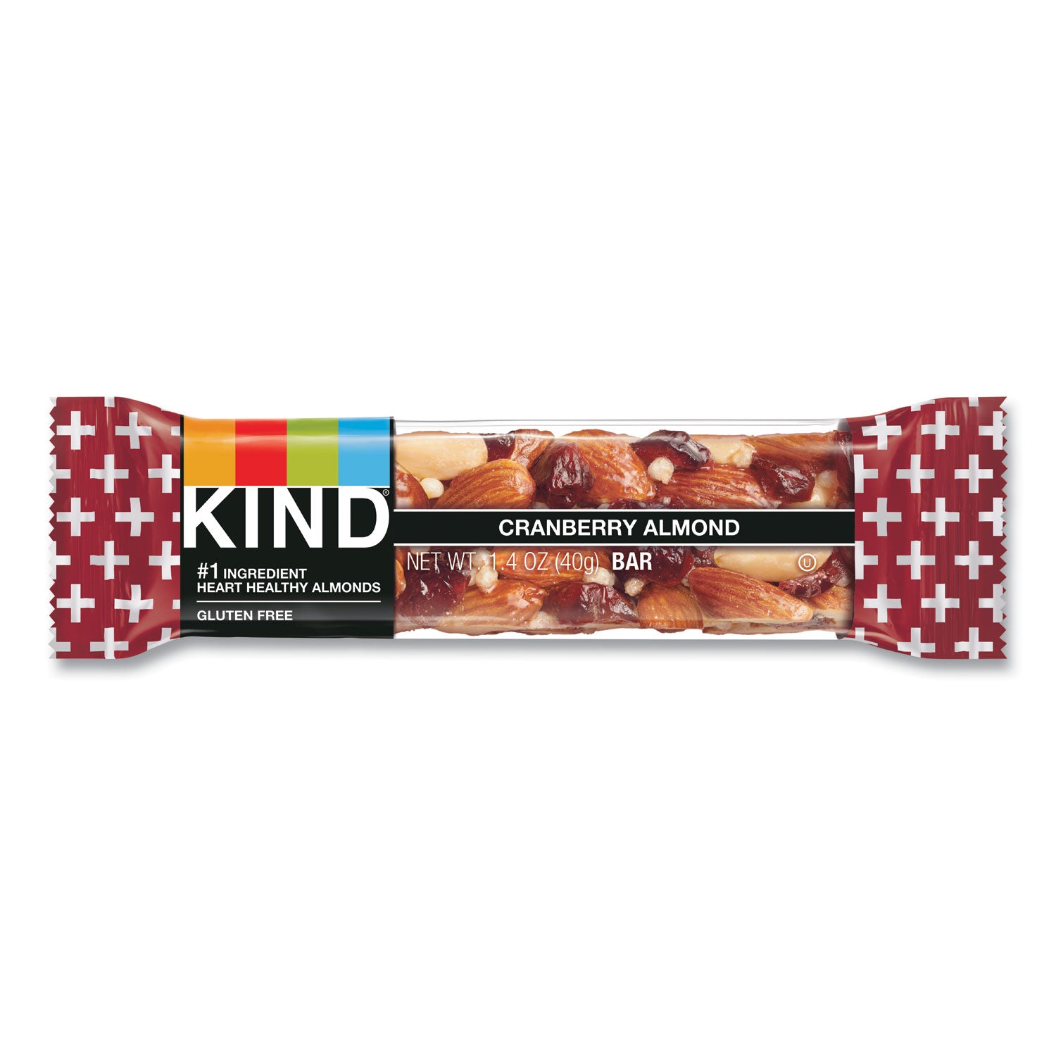 Cholesterol-free, Non-GMO, Individually Wrapped, Gluten-free, Trans Fat Free, Low Glycemic, Low Sodium - Cranberry Almond - 1.40 oz - 12 / Box